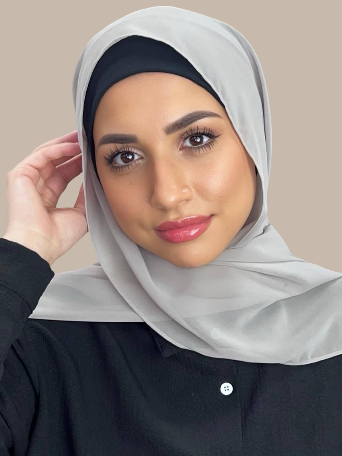 Luxury Chiffon Hijab Scarf - Soft Taupe Shawl for Women - Perfect for Daily Wear, Prayer, and Special Occasions