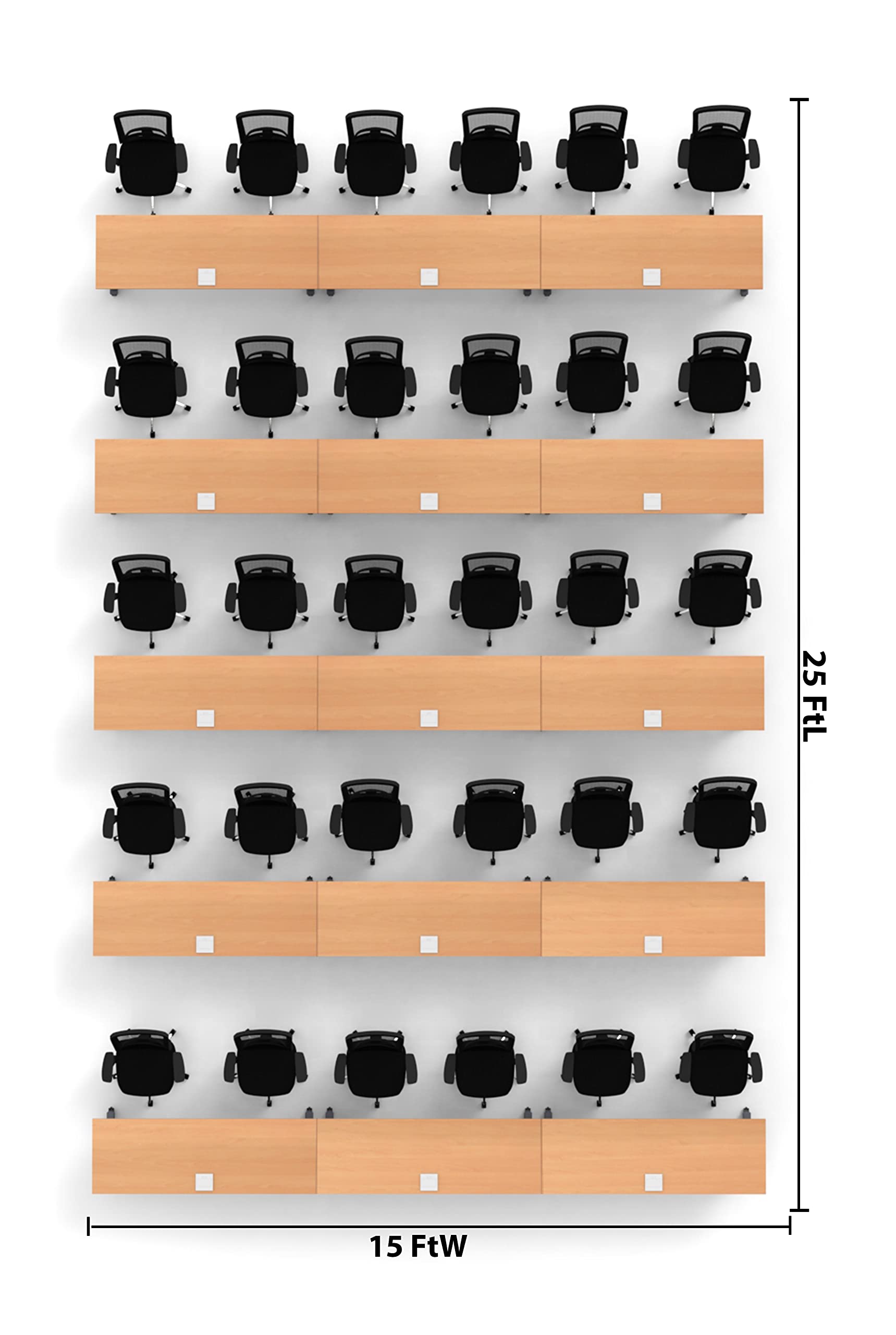 45-Piece Beech Folding Conference Table Set with Industrial Casters - Z-Base Design, Modesty Panel, Shelf & Power/USB Outlets - Perfect for Training Meetings, Seminars & Classrooms (Includes Seating)