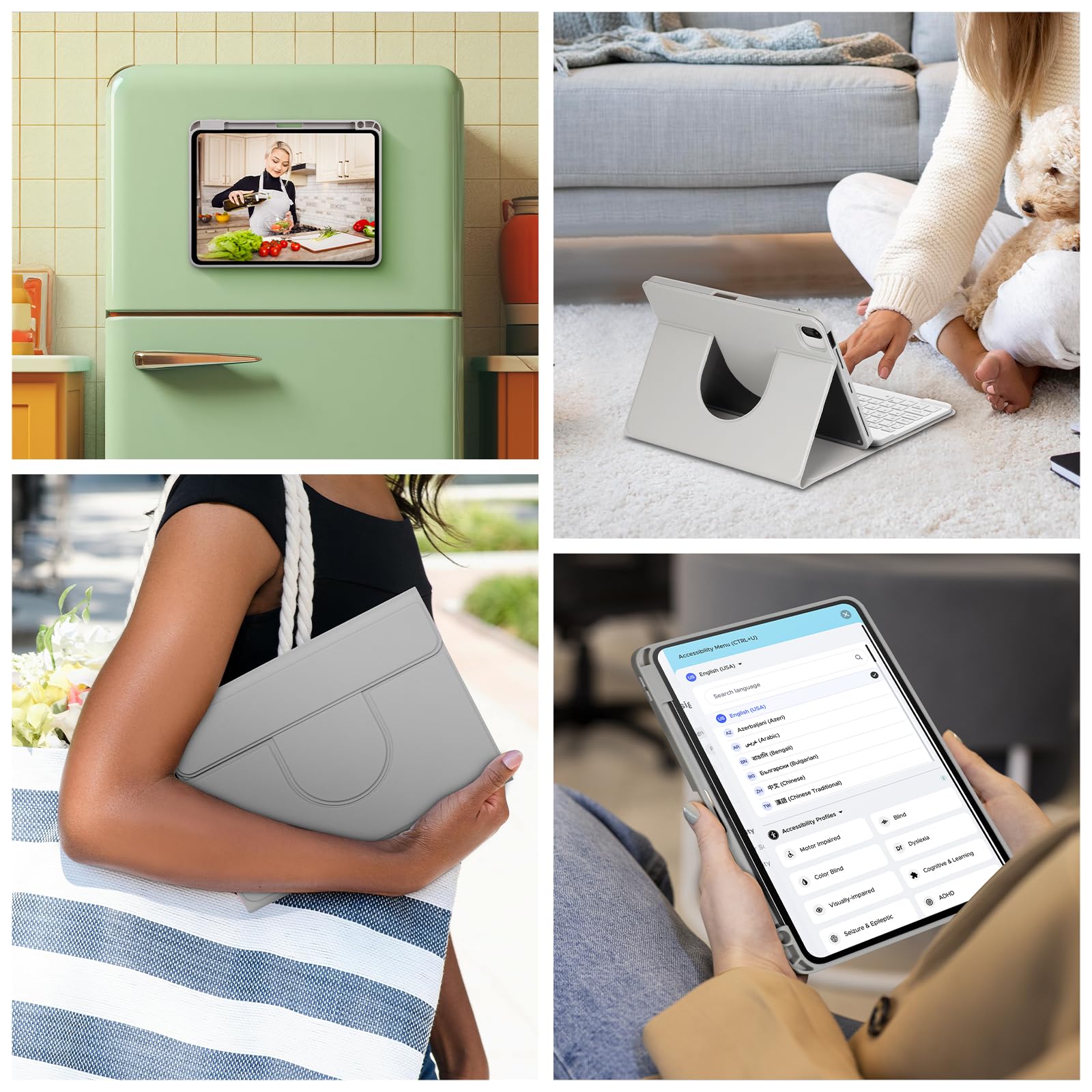 360° Rotating Magnetic Detachable Keyboard Case for iPad Air 11