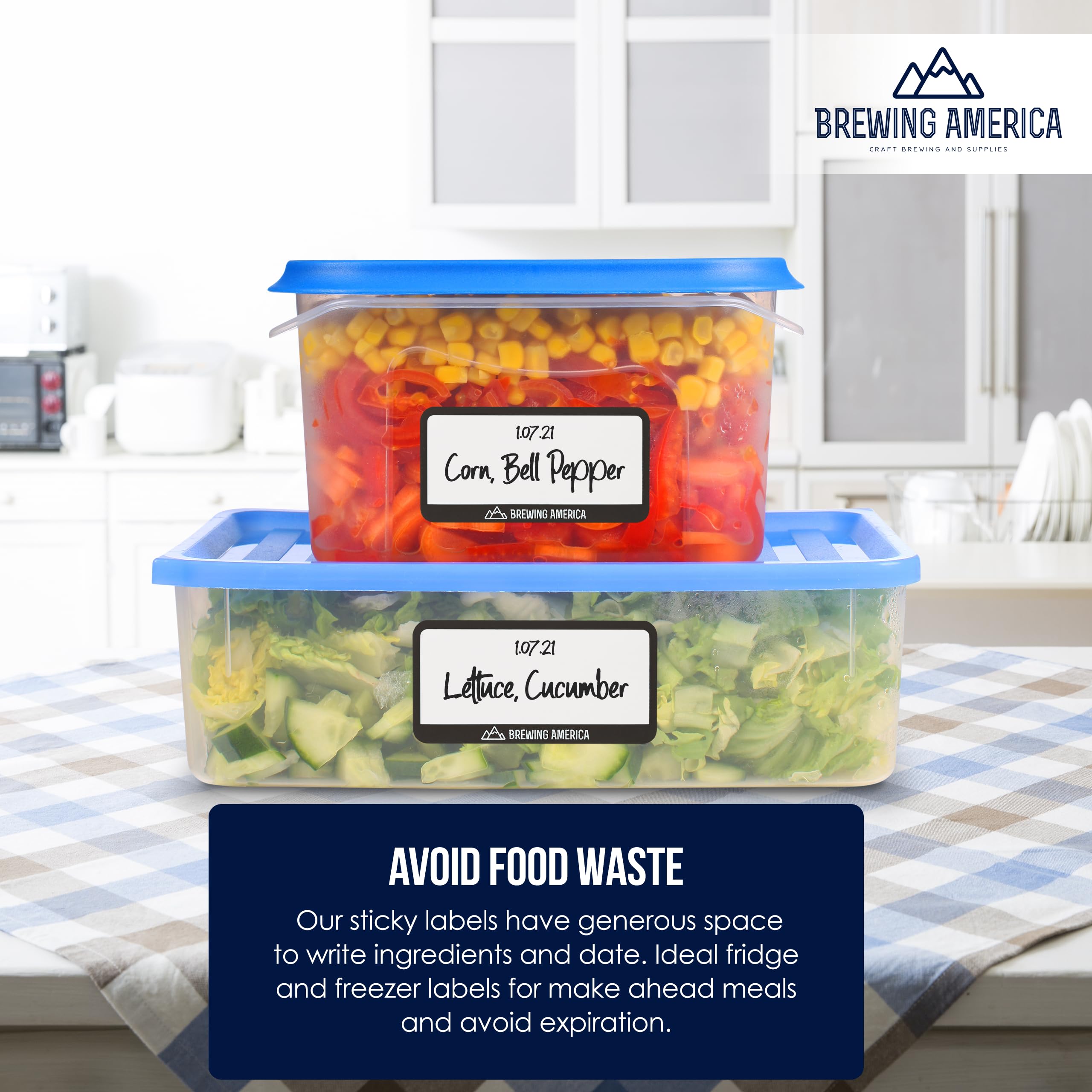 Dissolvable Food Labels for Containers - Made in USA - No Residue, No Scrubbing - Perfect for Food Prep, Pantry Organization, Canning, Freezer Storage & Mason Jars - Ideal for Meal Planning, Leftover Labeling & Kitchen Organization