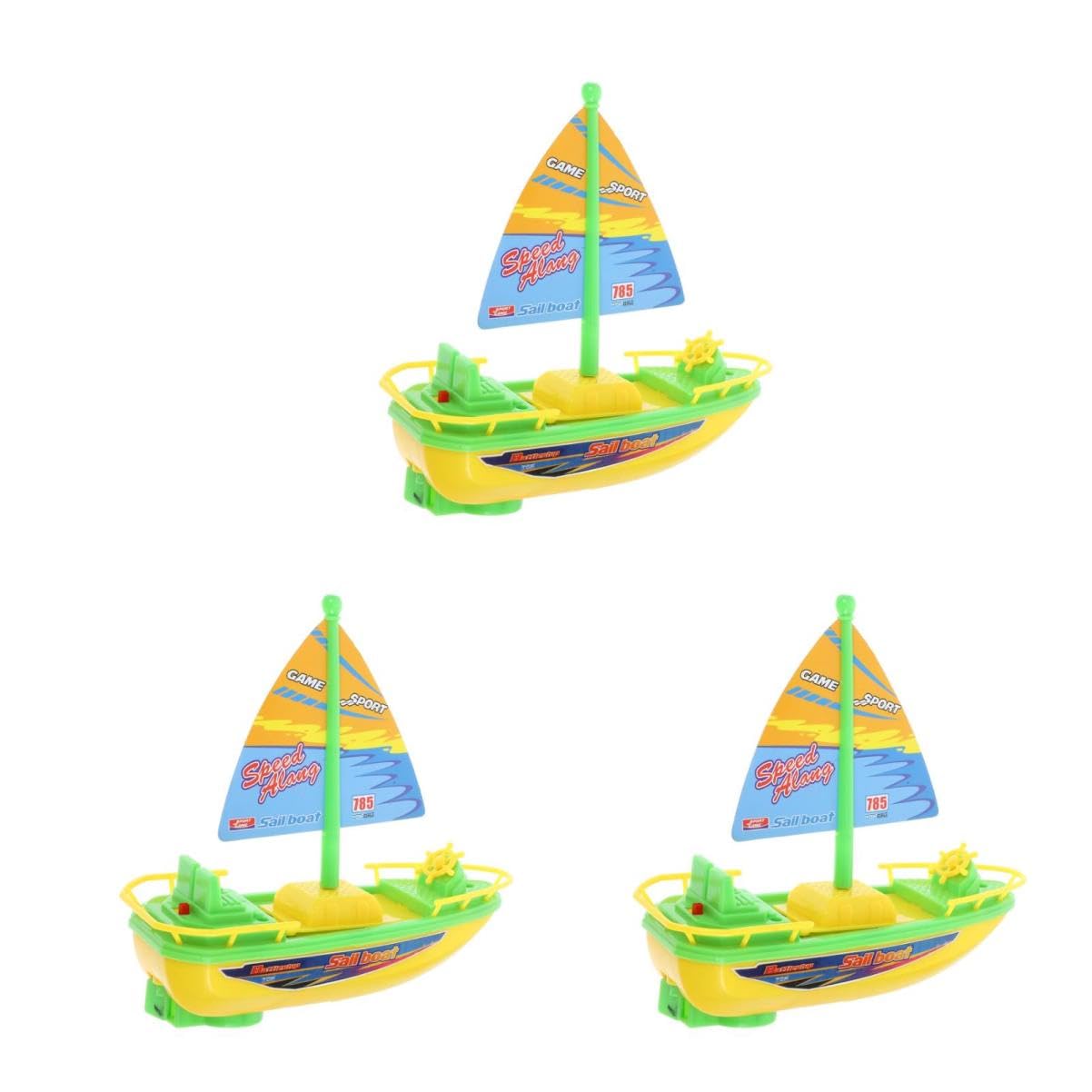HEMOTON 3 Pack Bath Speed Boat Toys - Mini Pool Boats for Kids, Summer Water Play Toys, Floating Shower Toys for Bathtub & Swimming Pool Fun
