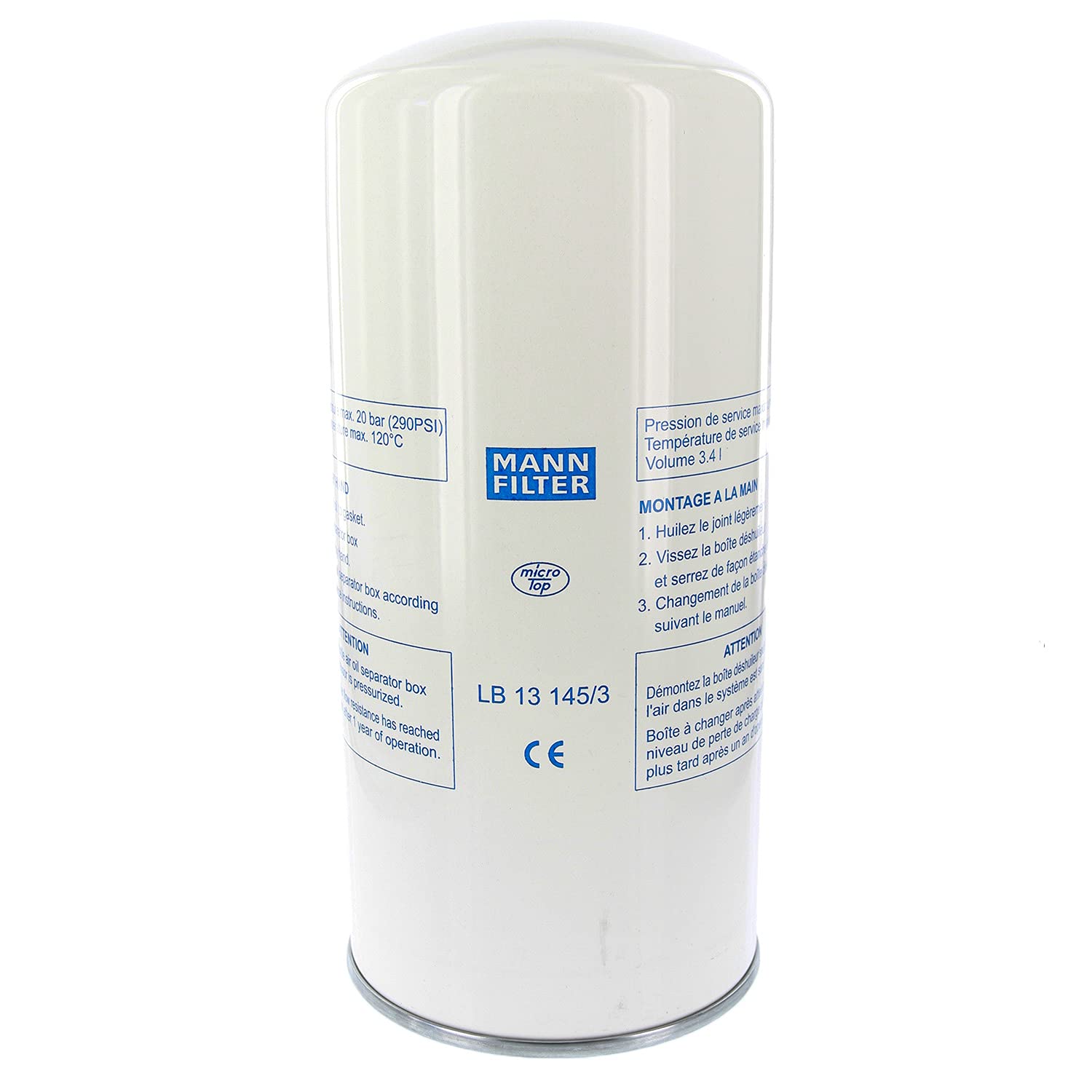 High-Efficiency Mann-Filter LB 13145/3 Air Oil Separator Replacement | Spin-On Type Aftermarket Filter for Compressed Air Systems | Industrial & Workshop Use