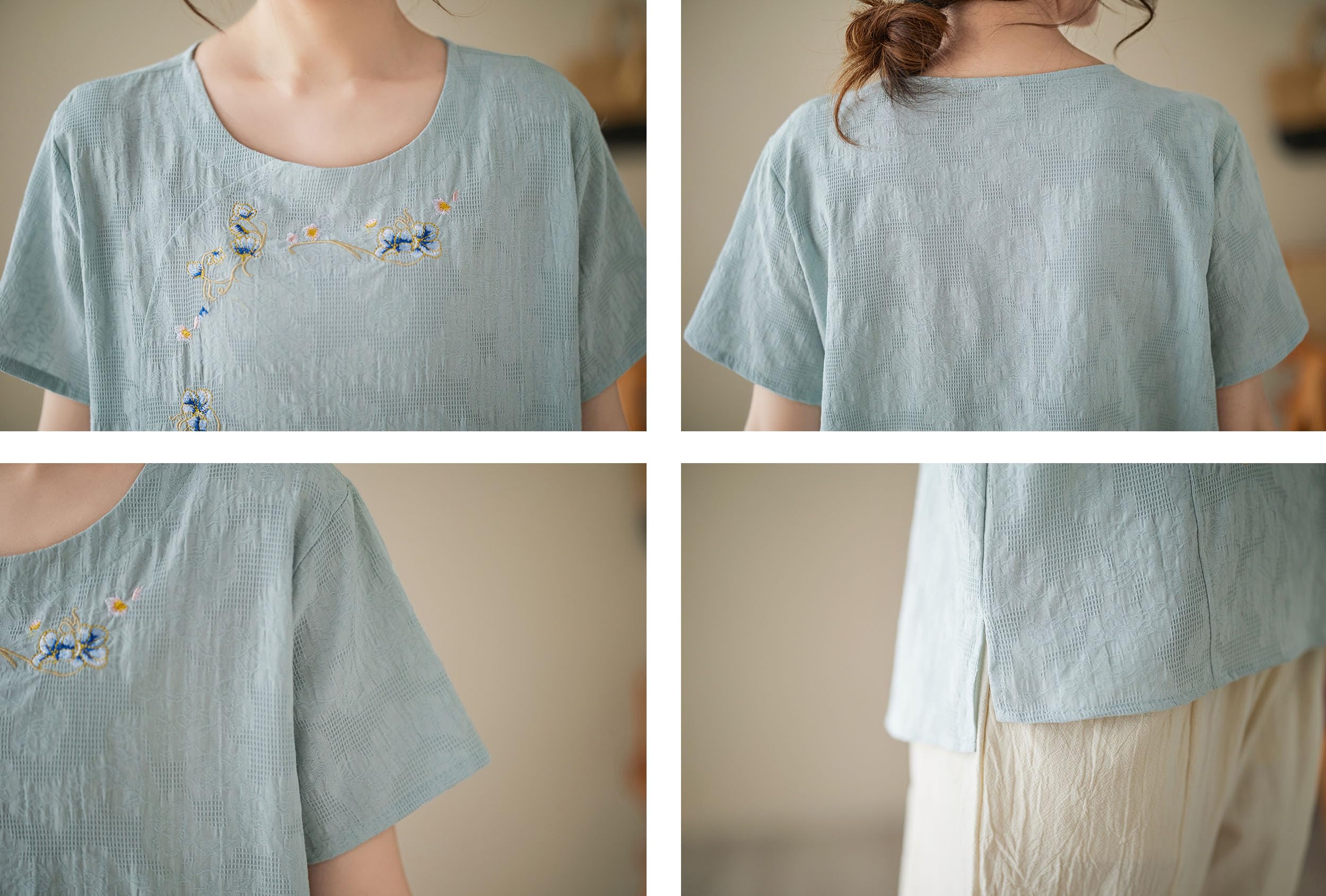 DOvWOER Women's Fall Tunics Blouse - Casual Cotton Linen Shirt Tops for Women | Perfect for Office, Travel & Everyday Wear