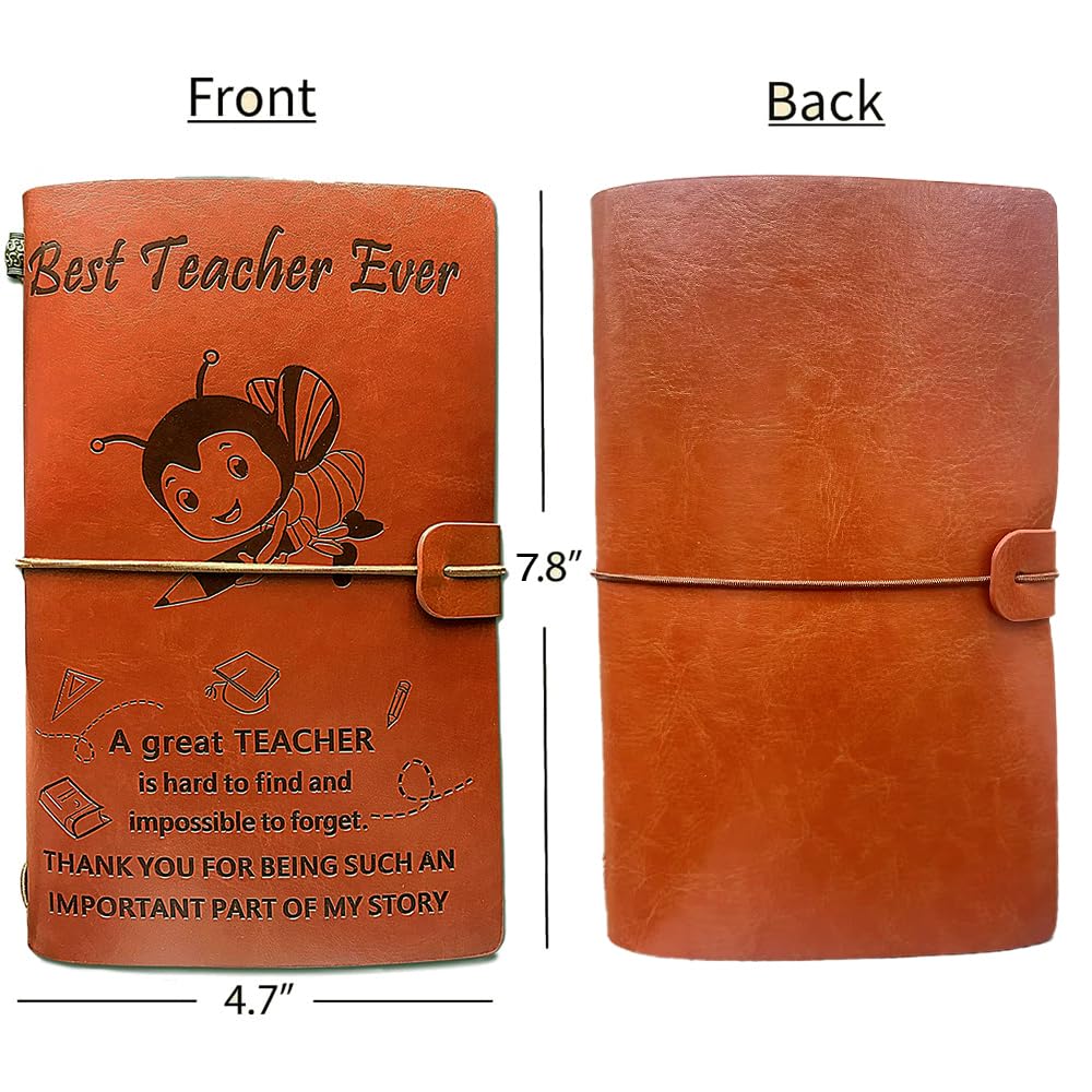 Premium Leather Journal Notebook for Teachers - Inspirational Graduation, Birthday, Christmas & New Year Gift - Best Thankful Present for My Teacher - Perfect for Classroom Notes, Lesson Planning & Personal Reflection