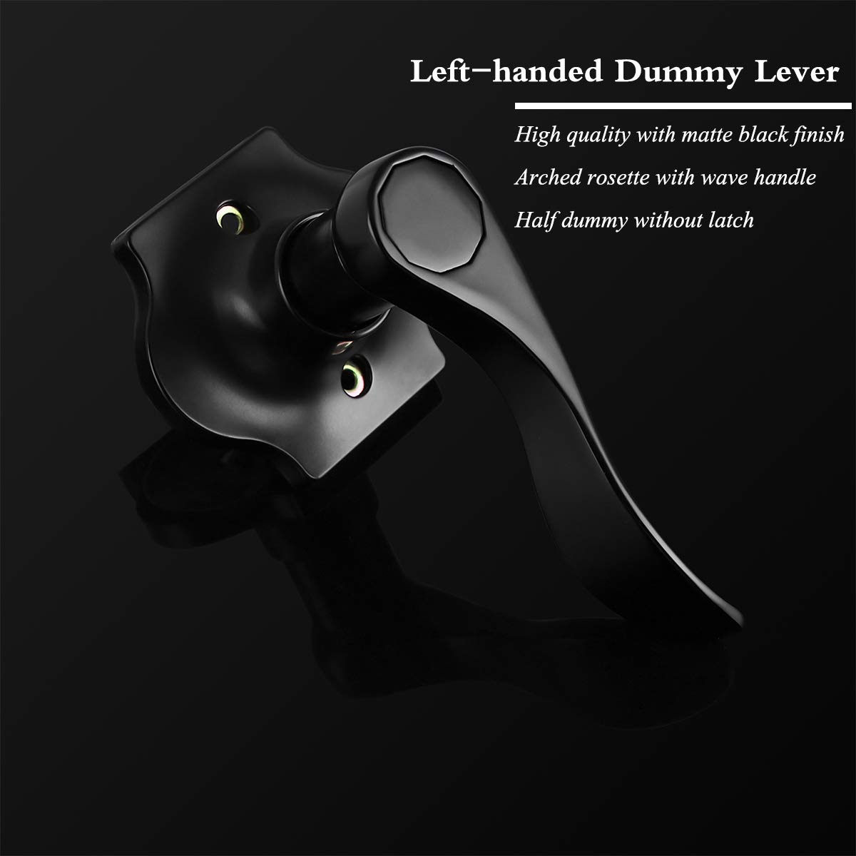 Black Dummy Lever for Interior Door - 2Pack, Left Handed for Pantry & Storeroom