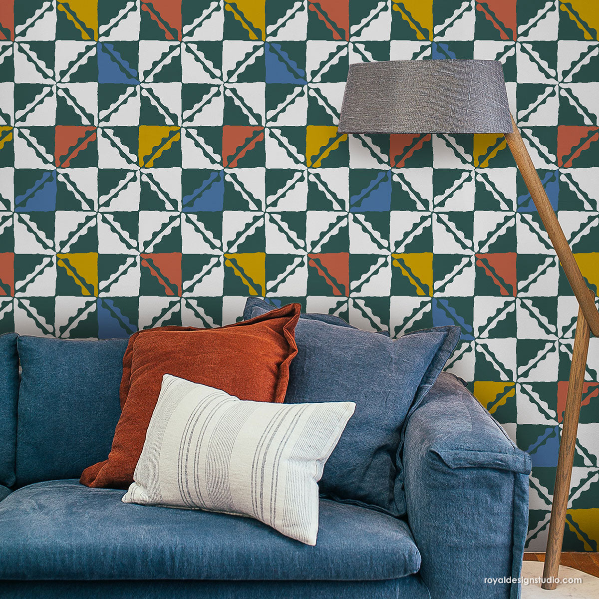 Java Check Pattern Wall Stencil - Reusable DIY Painting Template for Home Decor, Accent Walls, and Creative Projects