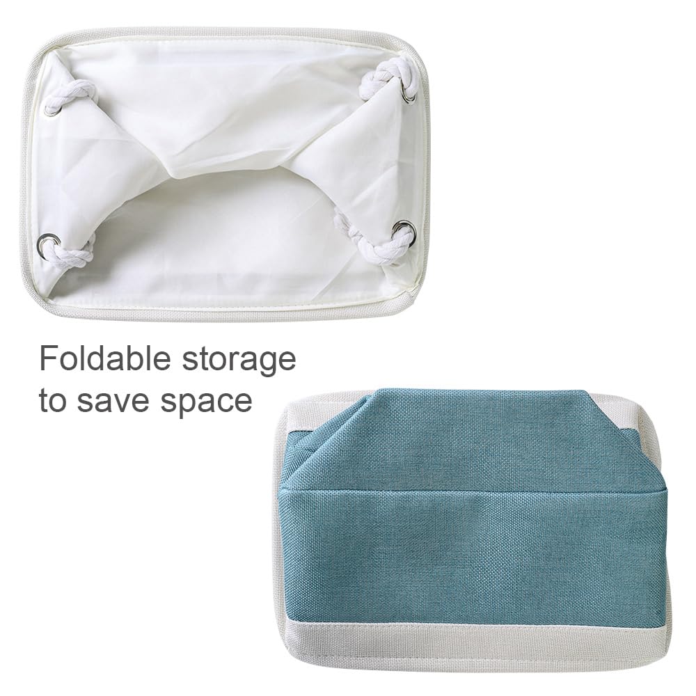 Fabric Storage Bins with Handles - Foldable Organizer for Shelves, Closet & Nursery (3-Pack)