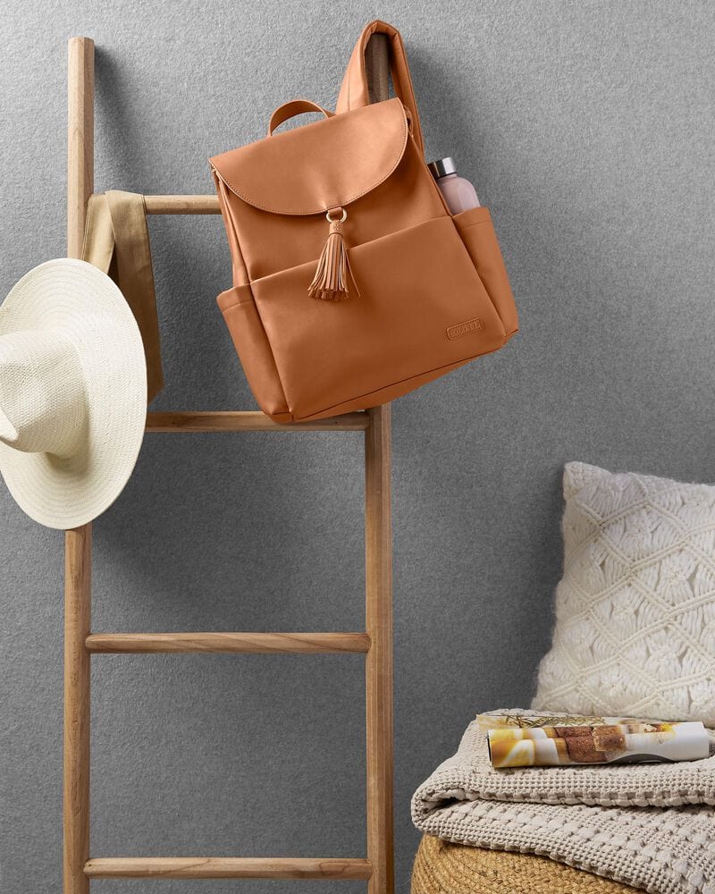 Skip Hop Greenwich Vari Diaper Backpack - Stylish & Spacious Baby Bag for Parents - Perfect for Daycare, Travel & On-the-Go Families (Toffee)