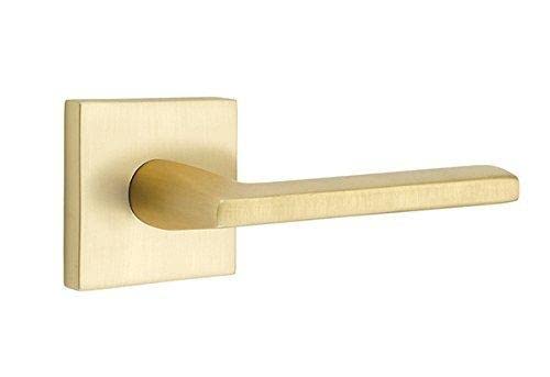 Square Rosette Passage Set with Helios Lever - Right Hand, Oil Rubbed Bronze Finish for Interior Doors - Perfect for Bedrooms, Bathrooms & Home Offices