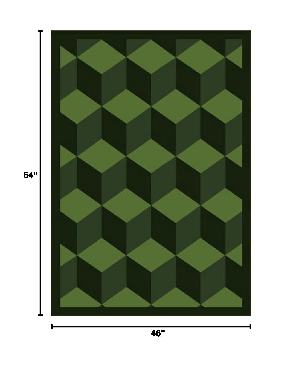 Joy Carpets Kaleidoscope Highrise Whimsical Area Rugs - Emerald Green Modern Abstract Design - Perfect for Living Room, Bedroom, Kids Room & Nursery Decor