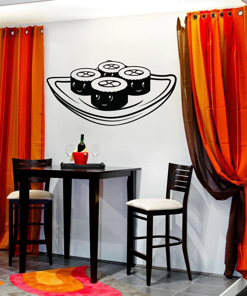 Cartoon Sushi Vinyl Wall Decal Sticker - Removable Home Decor for Kids Room, Kitchen, Office - #OS_MB272