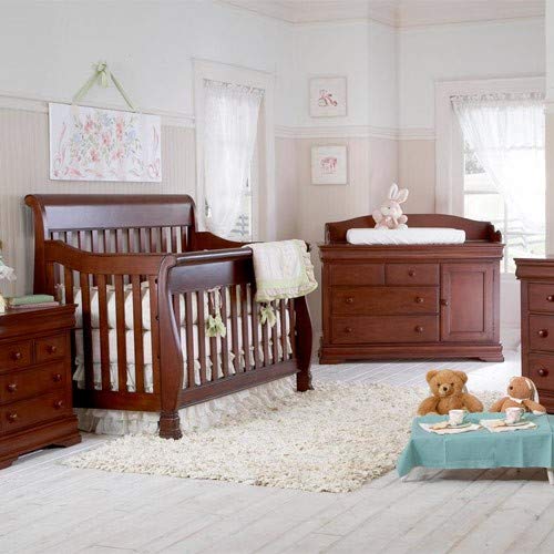 Full Size Conversion Kit Bed Rails for Creations Baby Cribs - Cherry Wood Finish | Safe Toddler Bed Transition | Perfect for Nursery & Kids Room Upgrade