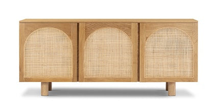 Modern Archi Sideboard - Mid-Century Style Buffet Cabinet with 2 Doors & 4 Drawers - Perfect for Dining Room Storage & Living Room Organization