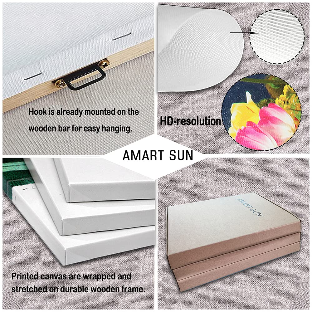 AMART SUN Bible Verses Canvas Wall Art - Christian Scripture Painting with Cross Design - Large Framed Religious Wall Decor for Home & Office - Ready to Hang Jesus Modern Artwork - Perfect for Church, Prayer Room & Faith-Based Gifts
