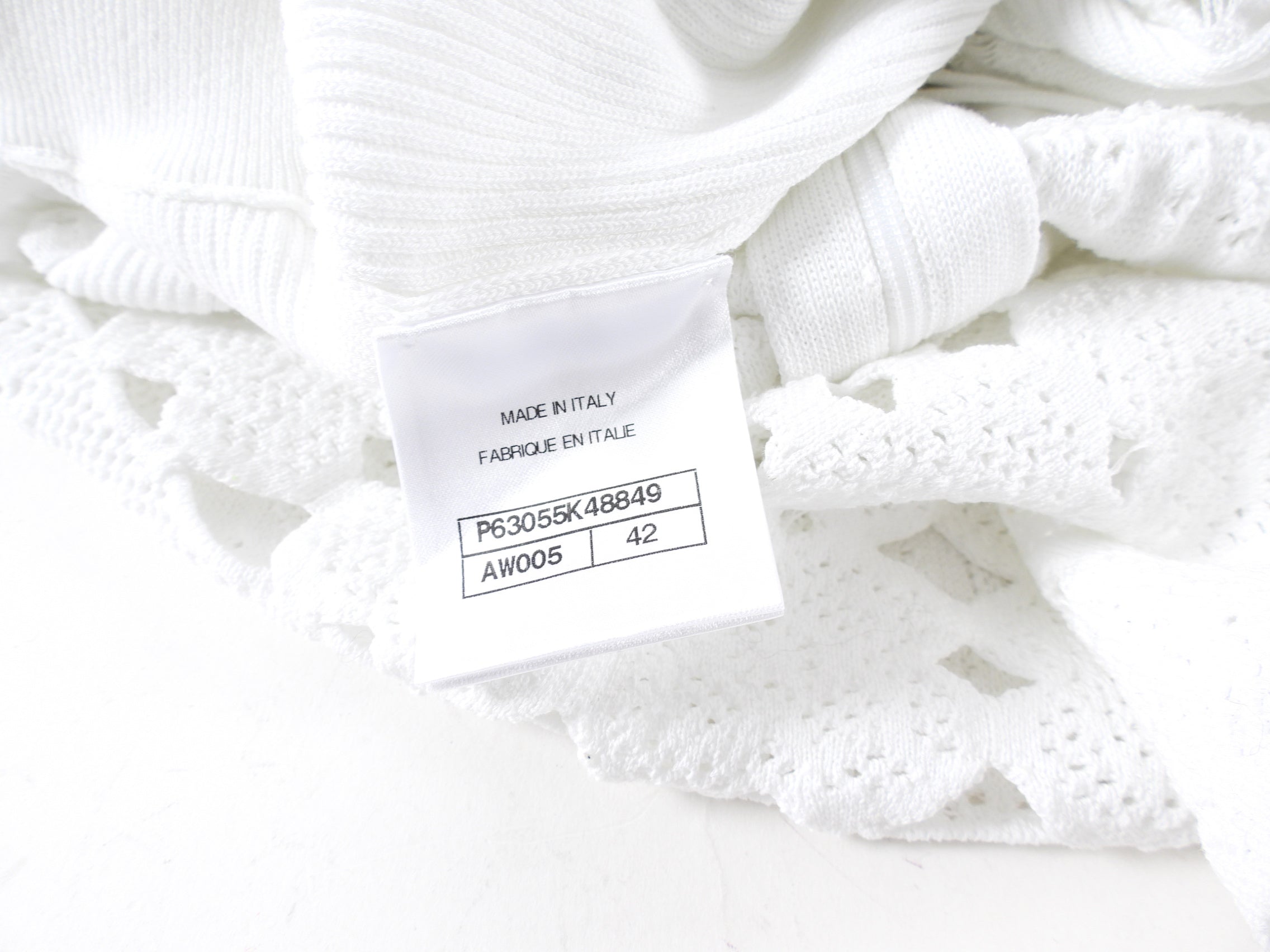 Chanel 20P White Open Knit Dress Women's Size FR42/L - Elegant Summer Party & Wedding Guest Outfit