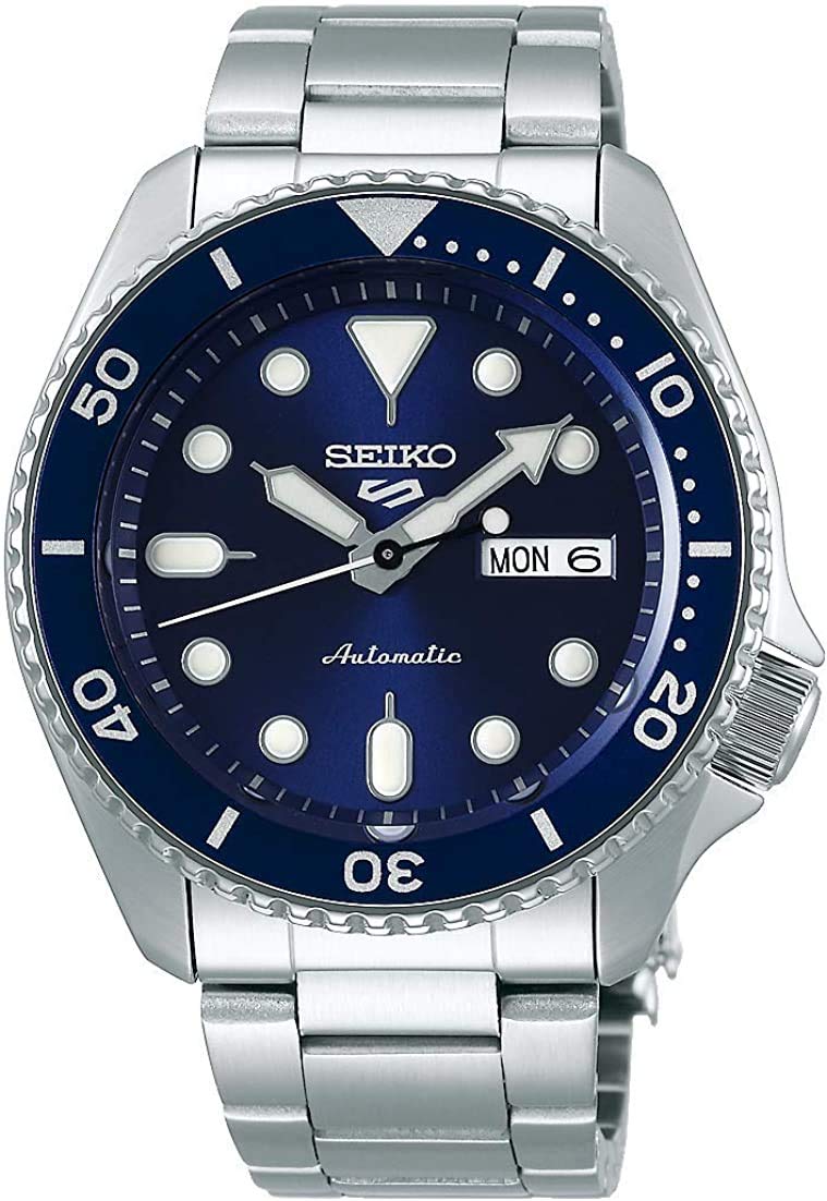 SEIKO 5 Sports Automatic Men's Watch with Day/Date Calendar, LumiBrite Hands & Markers, Rotating Bezel - 100m Water Resistant - Perfect for Diving, Swimming & Everyday Wear