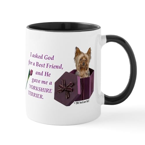 White/Black Inside - God Gave Me A Yorkshire Terrier Mug ( Yorkie ) M