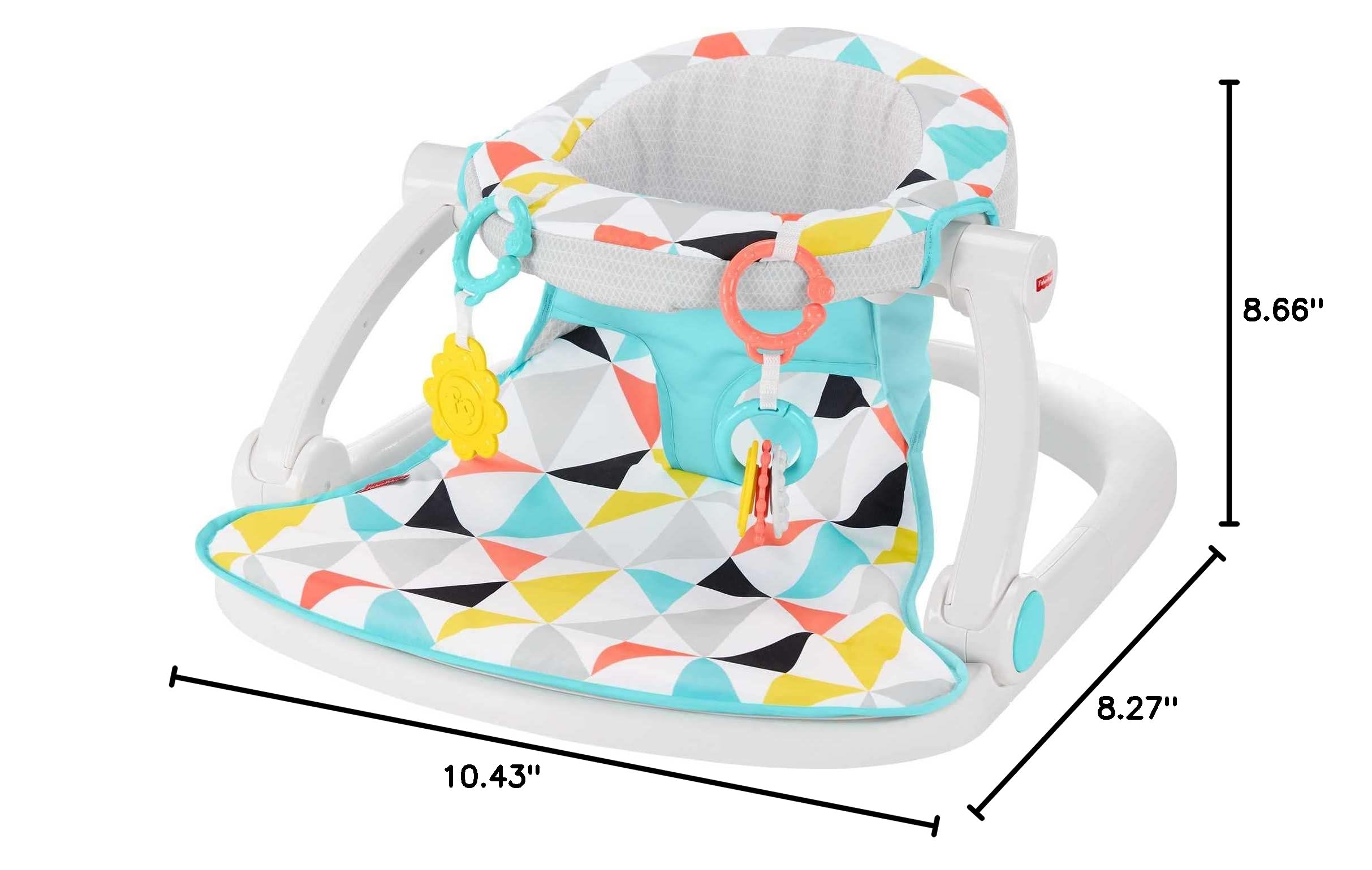 Fisher-Price Sit-Me-Up Floor Seat with Developmental Toys - Portable Baby Chair with Machine Washable Seat Pad for Infants & Toddlers - Perfect for Playtime, Feeding, and Indoor Activities