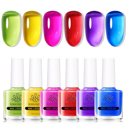 6Pcs Neon Jelly Nail polish