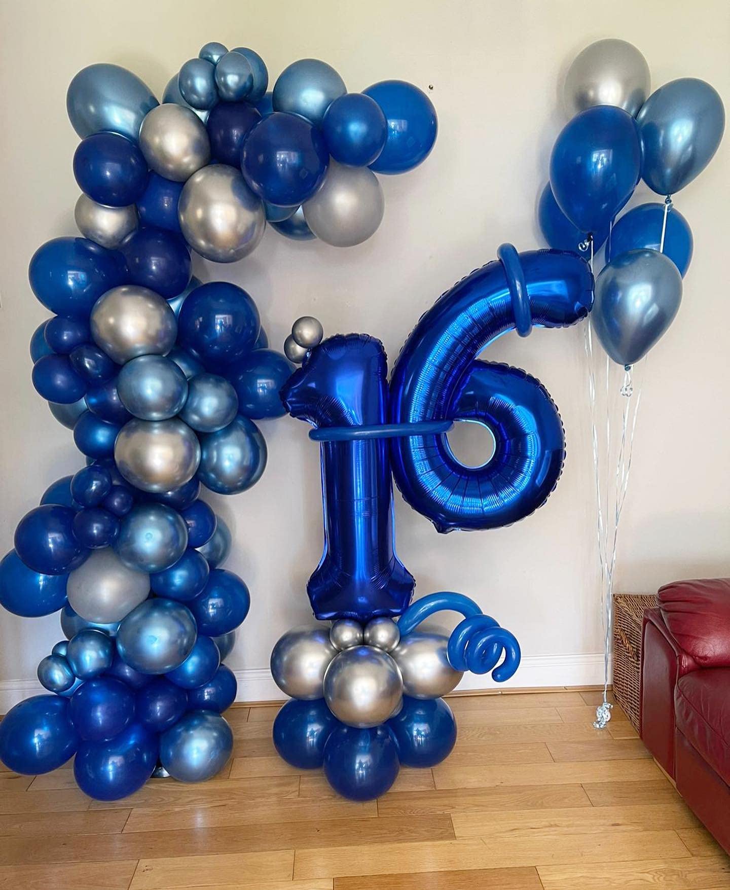 40 Inch Navy Blue 16 Number Balloons - Giant Jumbo Foil Mylar Helium Balloons for 16th Birthday, Anniversary & Party Decorations - Perfect for Indoor/Outdoor Celebrations, Graduations & Photo Backdrops