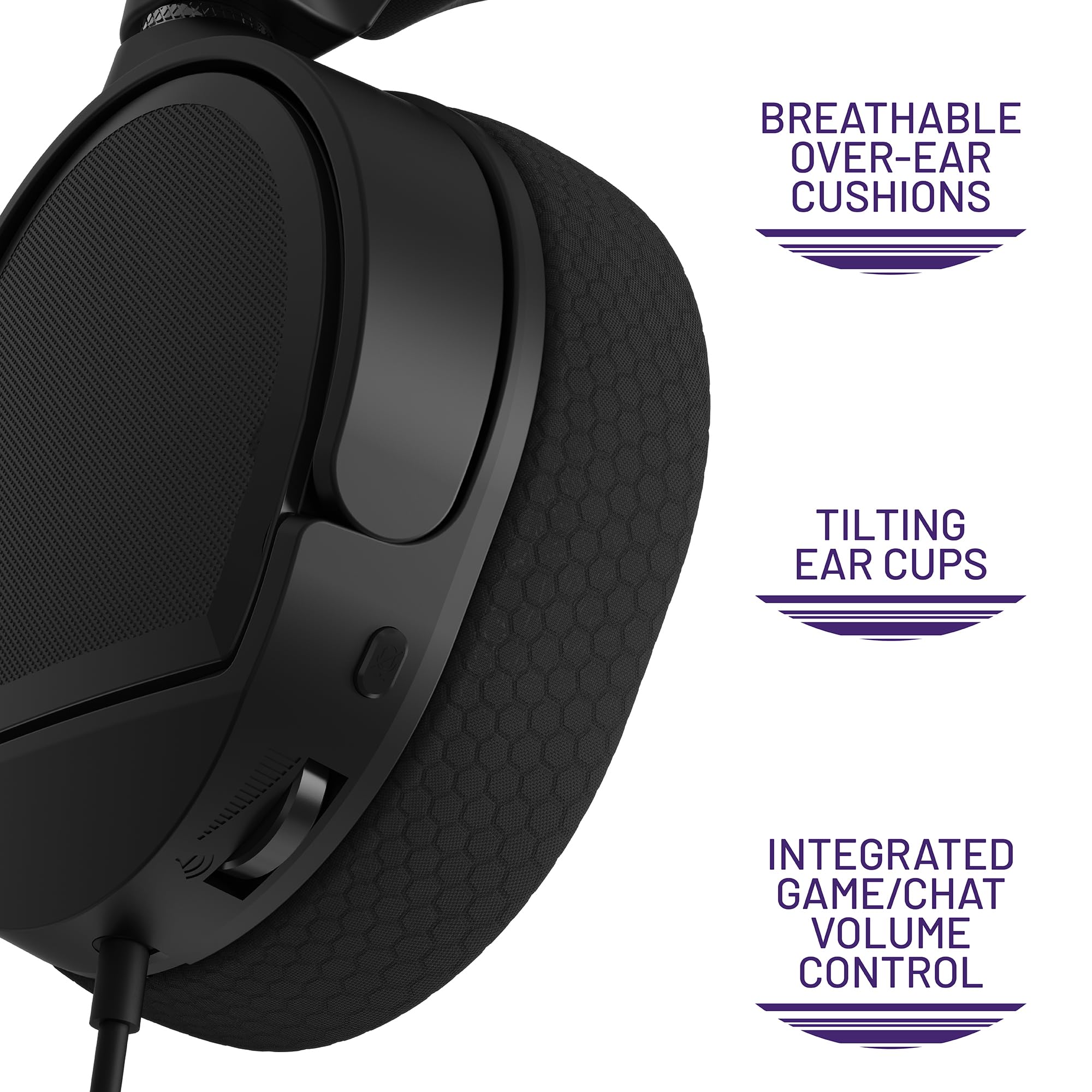 Eclipse Gaming Headset - Black Wired Over-Ear Headphones with Noise Cancelling Mic for PC, PS4, Xbox - Comfortable for Long Gaming Sessions & Online Classes