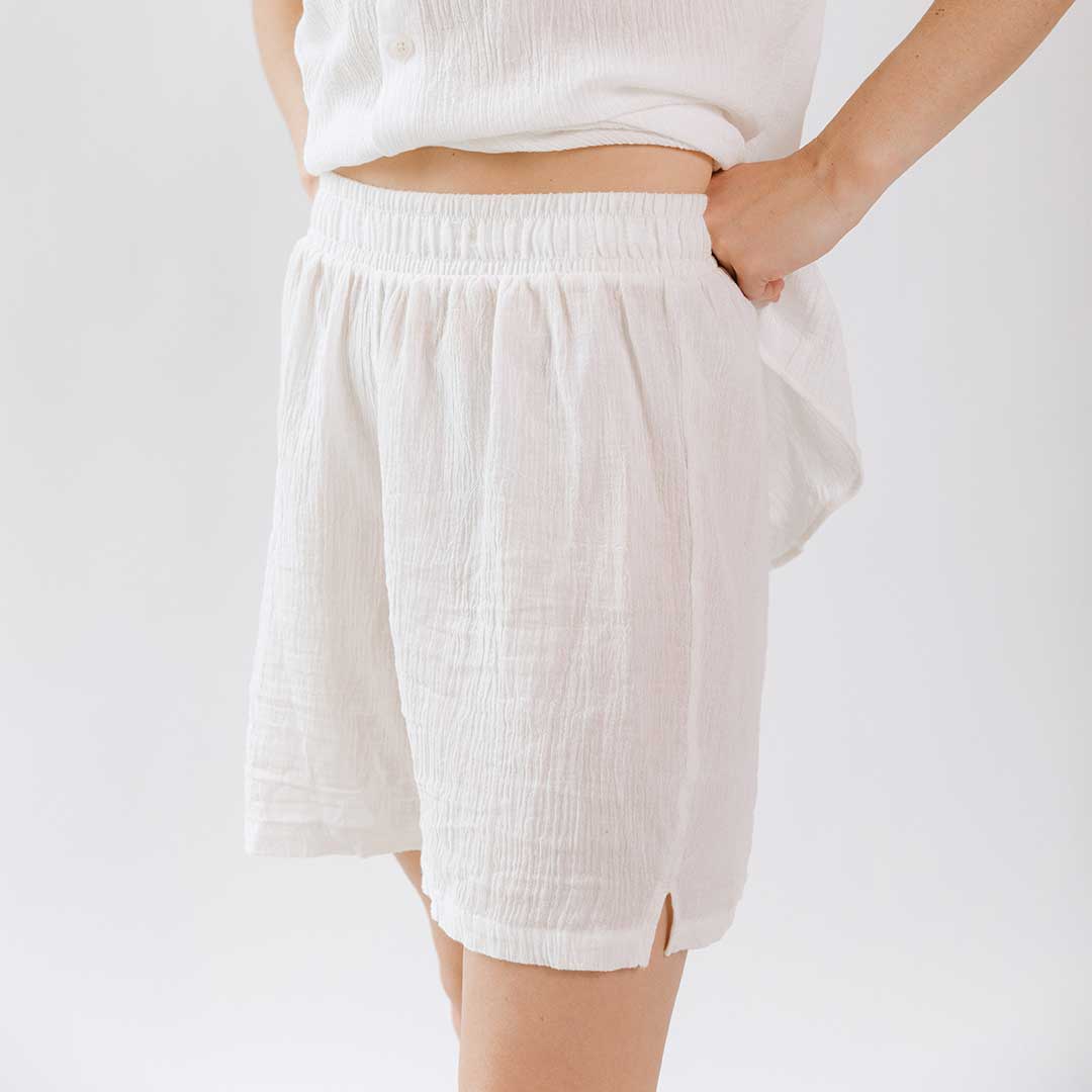 Men's Cabana Shorts - White Cotton Linen Summer Beach Shorts for Casual Wear & Vacation | Perfect for Poolside, Beach Outings & Relaxing