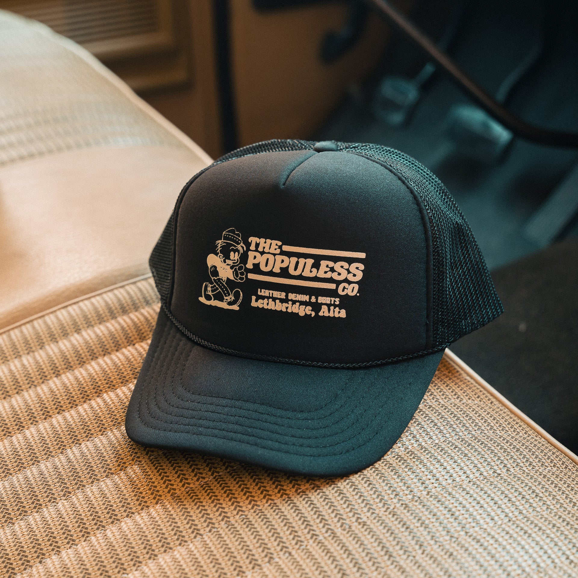 Roy Boy Men's Classic Trucker Hat - Black | Adjustable Snapback Cap for Casual & Outdoor Activities