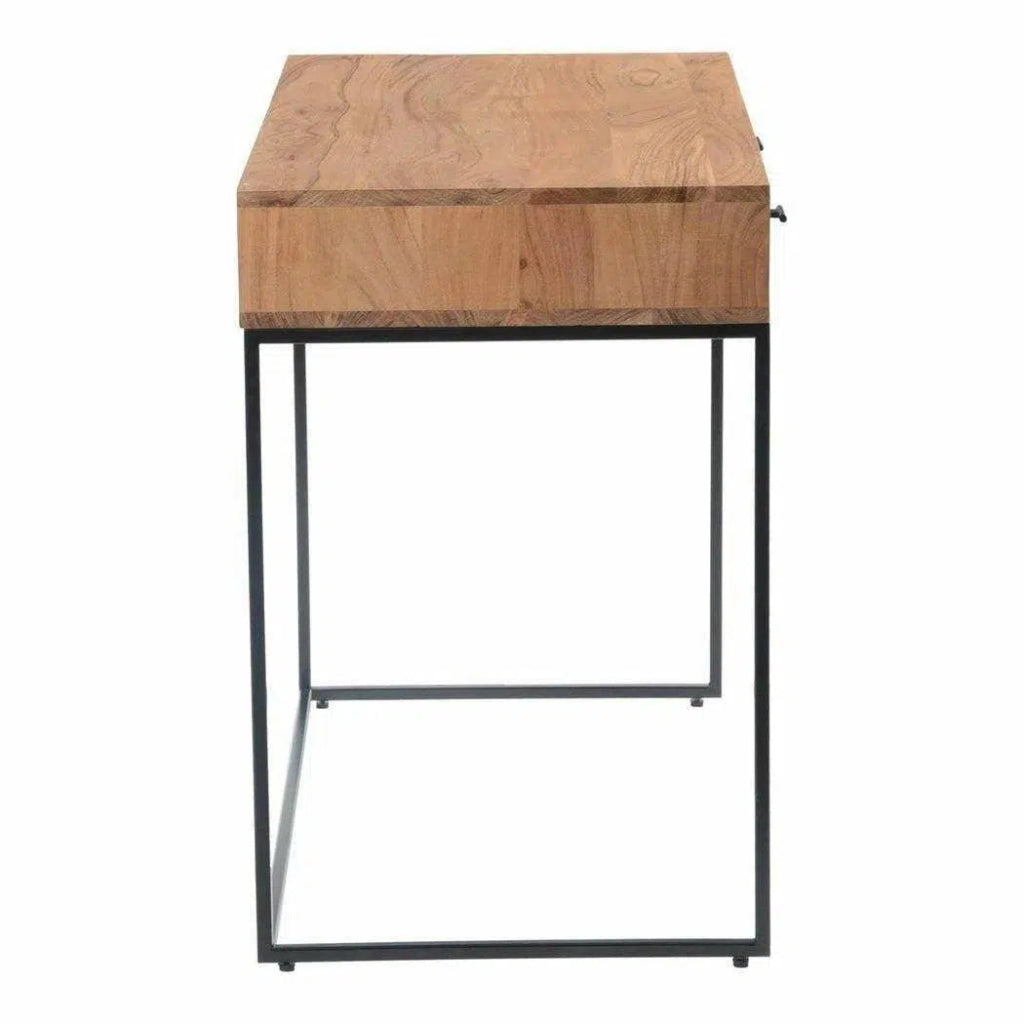 35.5 Inch Natural Wood Modern Writing Desk - Home Office, Study Room & Workspace Essential for Productivity