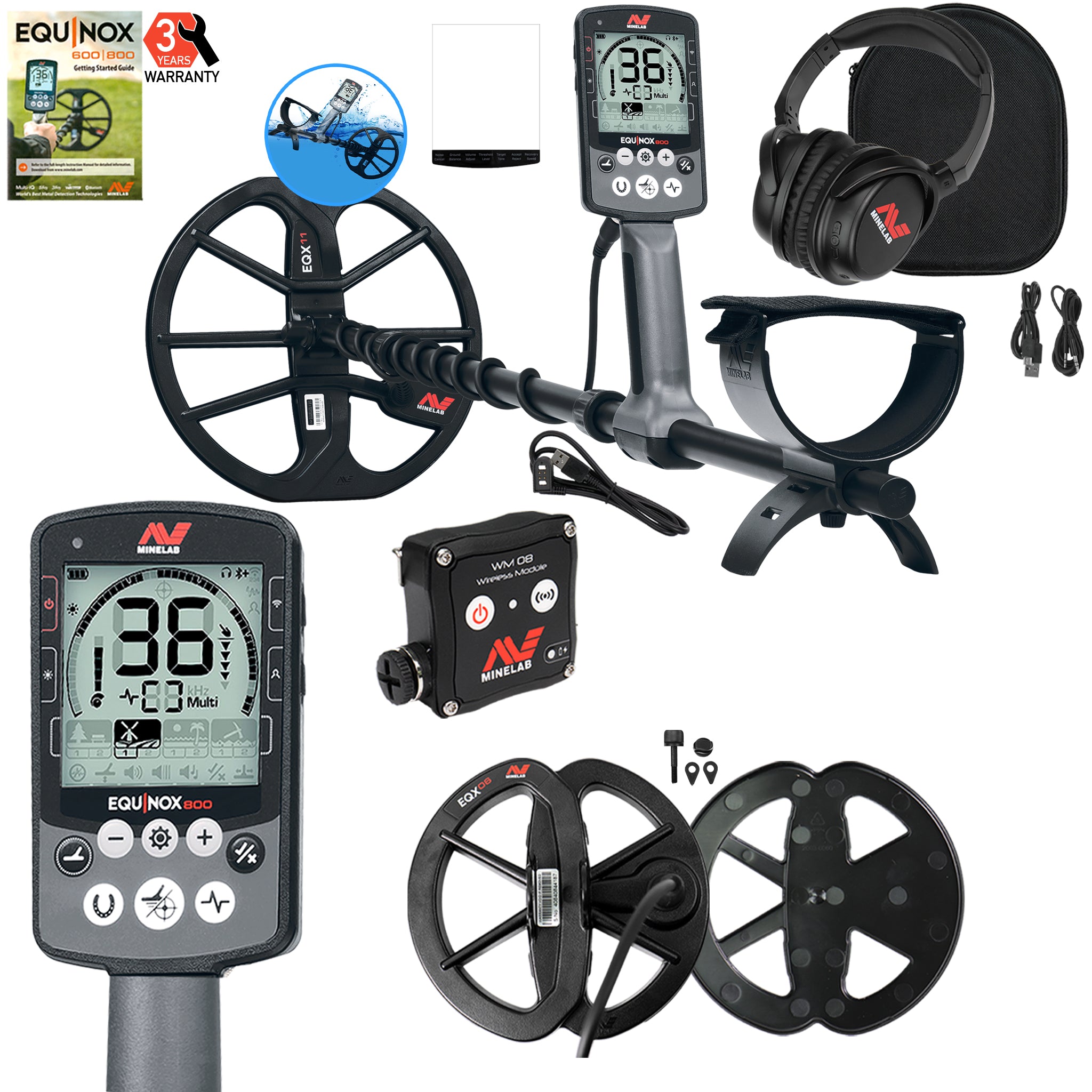 Minelab EQUINOX 800 Waterproof Metal Detector with 6