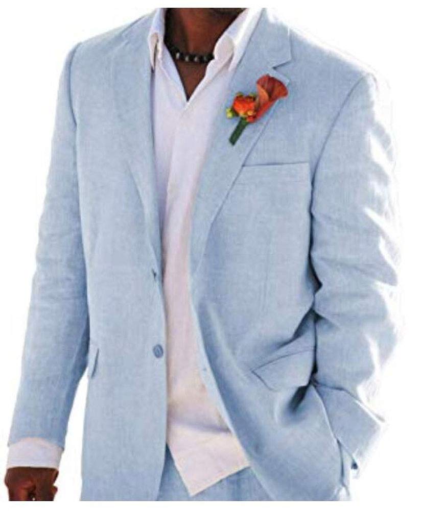 **Ivory Summer Beach Wedding Suits for Men – 2-Piece Groom Tuxedo with 2 Buttons | Lightweight & Breathable for Outdoor Ceremonies & Tropical Weddings**