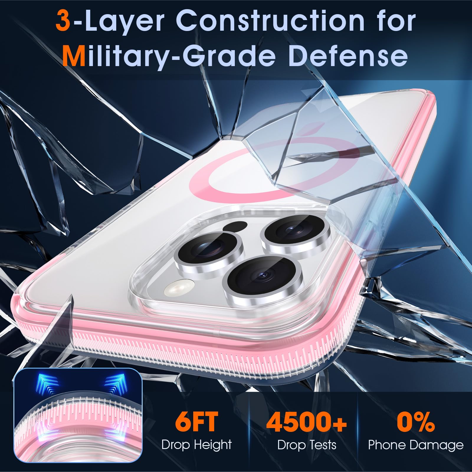 MILPROX Magnetic Clear iPhone 15 Pro Case (6.1