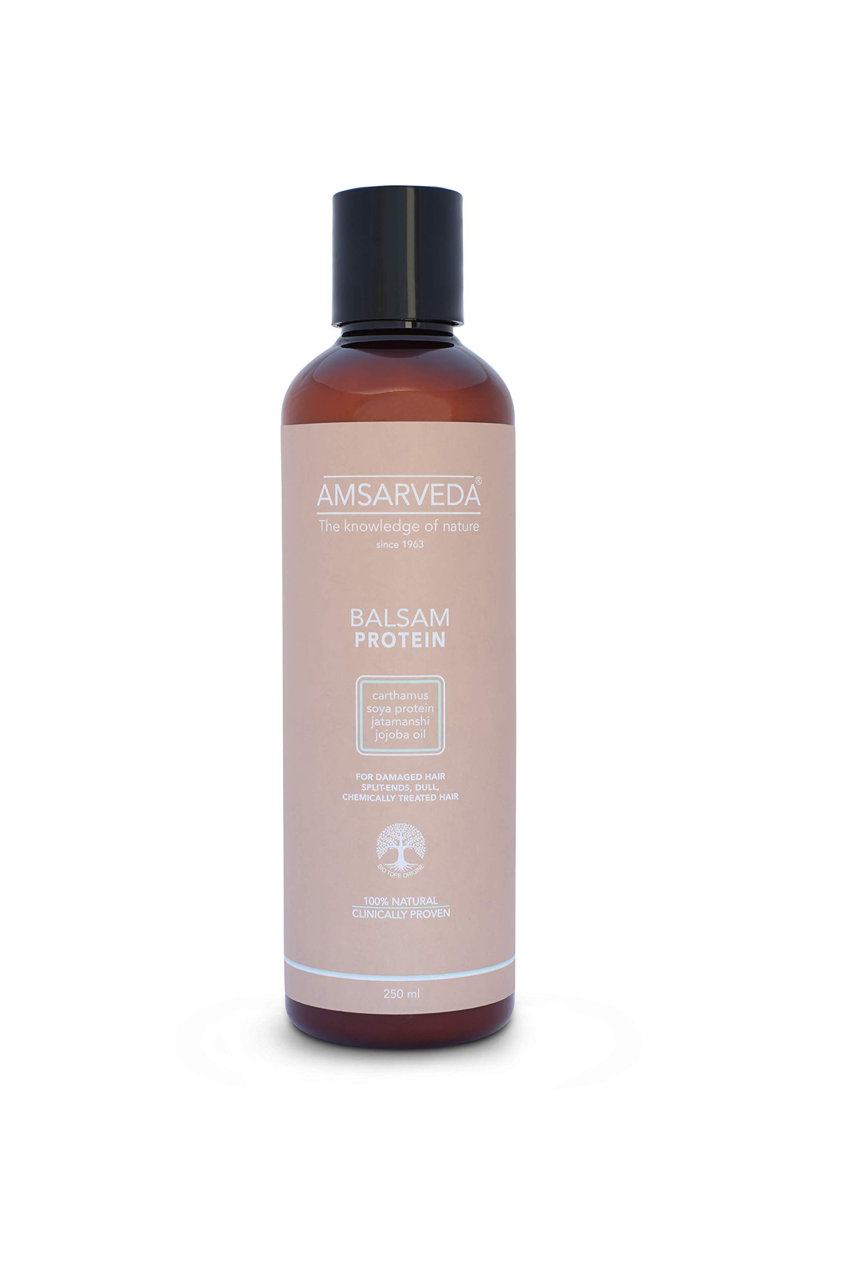 Amsarveda Protein Balsam Hair Conditioner - 100% Natural Deep Conditioning Treatment for Dry, Damaged Hair - 250ml | Perfect for Post-Wash Hydration & Salon-Quality Hair Care at Home