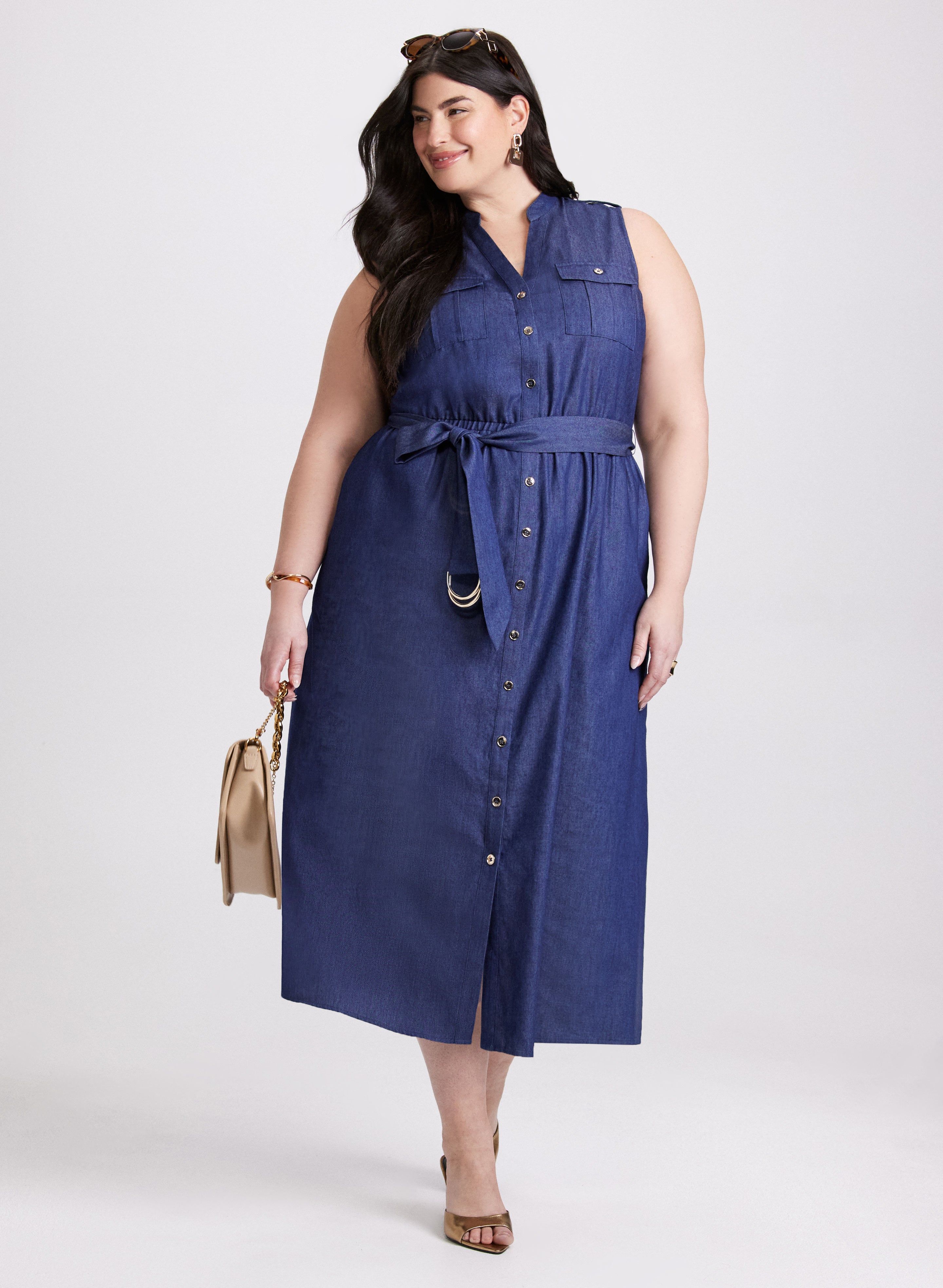 Stylish Women's Denim Maxi Dress - Comfortable Long Flowy Skirt for Casual Outings, Beach Vacations & Summer Fashion