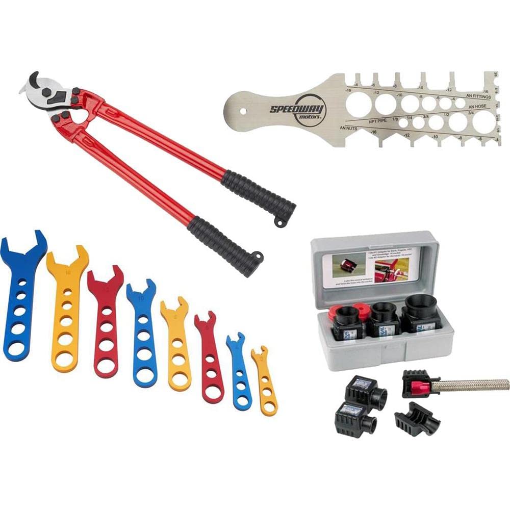 Speedway Small Hose and Fitting Assembly Kit - Universal Automotive & Industrial Repair Set for Air, Water & Fuel Lines - Perfect for DIY Mechanics, Plumbing & Hydraulic Systems