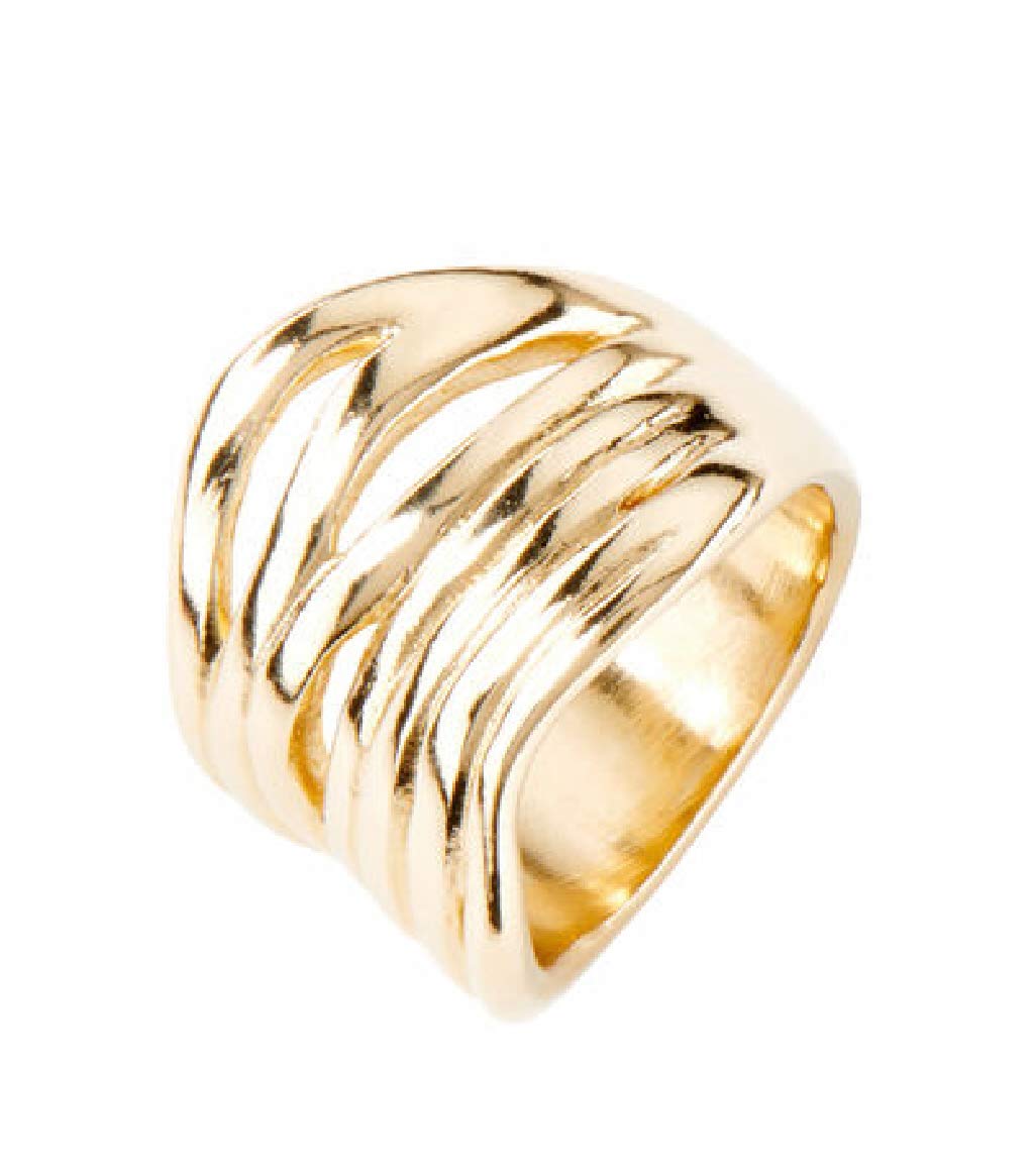 Uno de 50 ANI0638ORO00015 Nihiwatu Beach Women's Ring - 925 Sterling Silver Gold Plated Boho Jewelry for Beach Wedding, Vacation & Everyday Wear