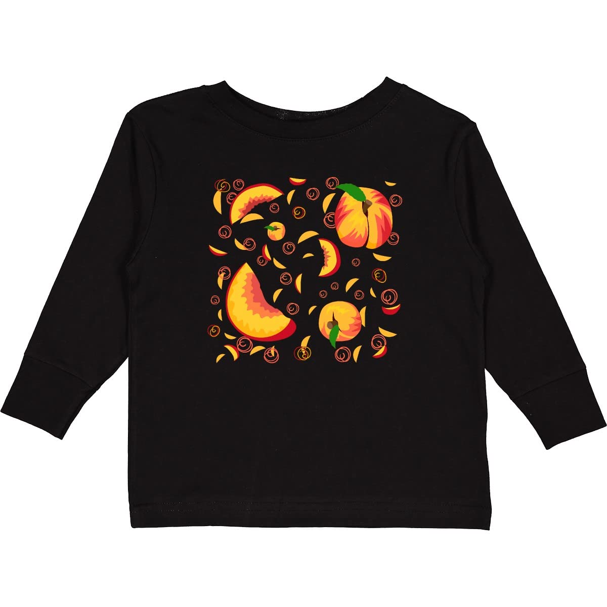 Inktastic Peach Fruit Party Toddler Long Sleeve T-Shirt - Cute Fruit Print Cotton Tee for Boys & Girls - Perfect for Playdates, School & Family Outings