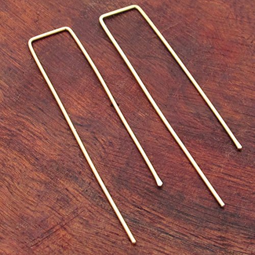 Modern Open Rectangular Gold Earrings for Women - Elegant Threader & U-Shaped Dangle Earrings in Gold Filled or Sterling Silver - Perfect for Parties, Weddings and Everyday Wear