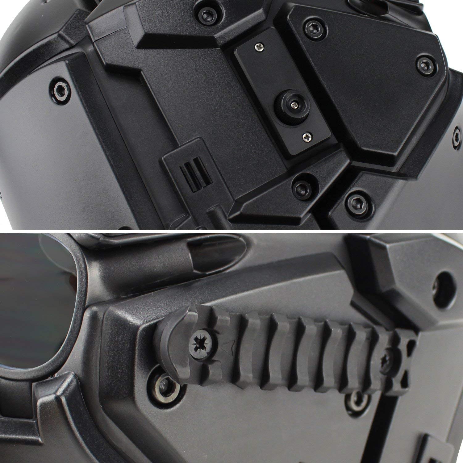 Tactical Airsoft Helmet Full Face Protection - Military Grade Terminator Style Helmet with Mask & 5 Pairs of Goggles for Airsoft, Paintball, Hunting & Outdoor Combat Training
