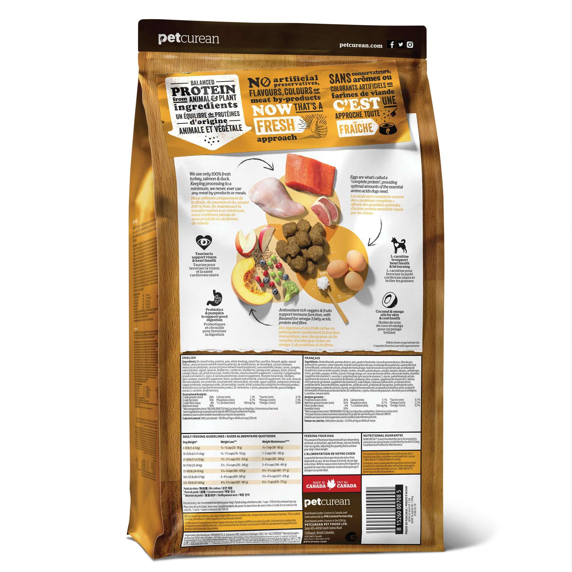 Now Fresh Grain-Free Dry Dog Food - Real Turkey, Salmon & Duck Recipe for Adult Dogs of All Breeds & Sizes - 3.5 lb Bag - Perfect for Daily Nutrition & Healthy Skin/Coat Maintenance