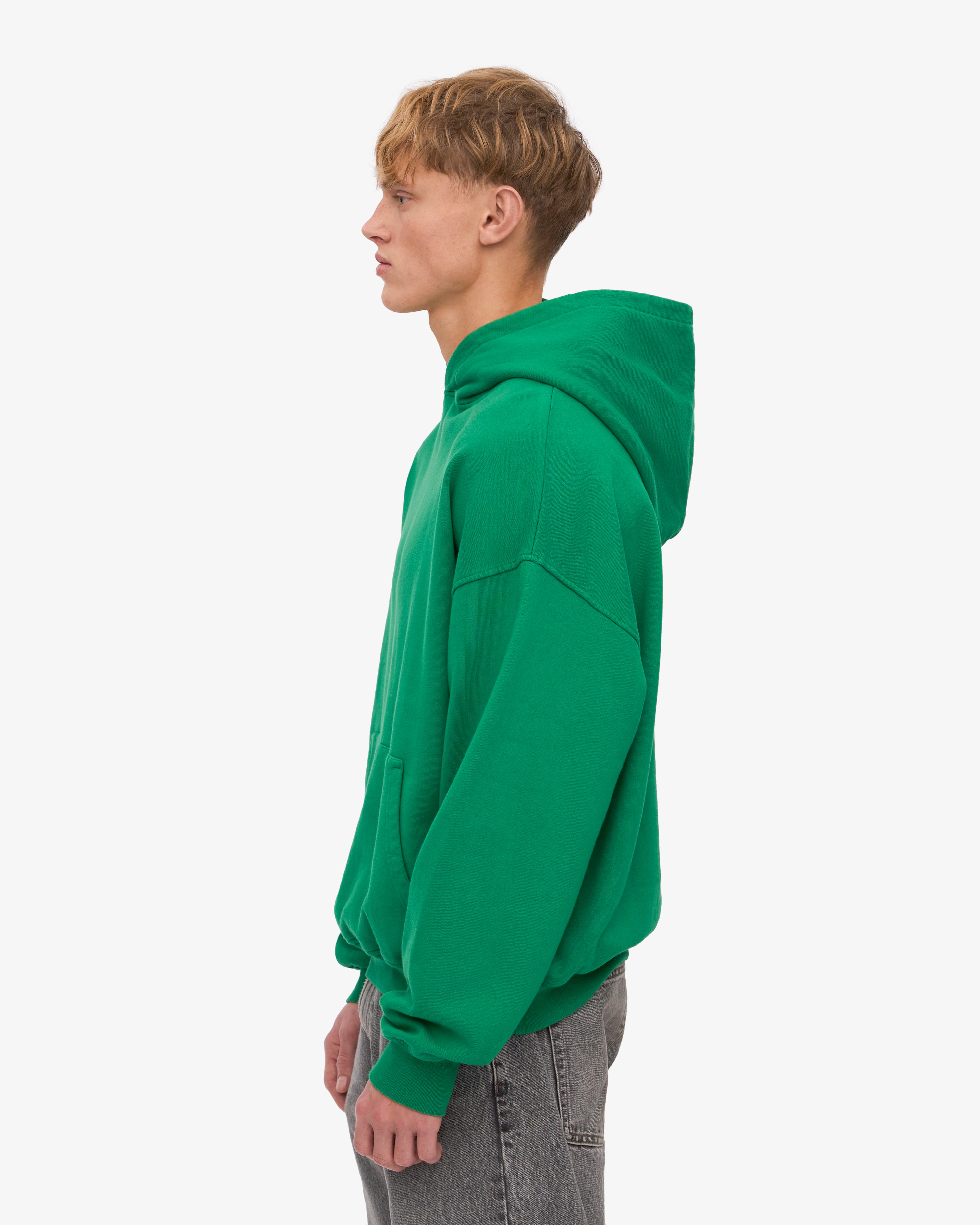 Organic Oversized Hoodie - Kelly Green | Eco-Friendly Cotton Pullover for Men & Women | Perfect for Casual Wear, Gym, and Outdoor Activities