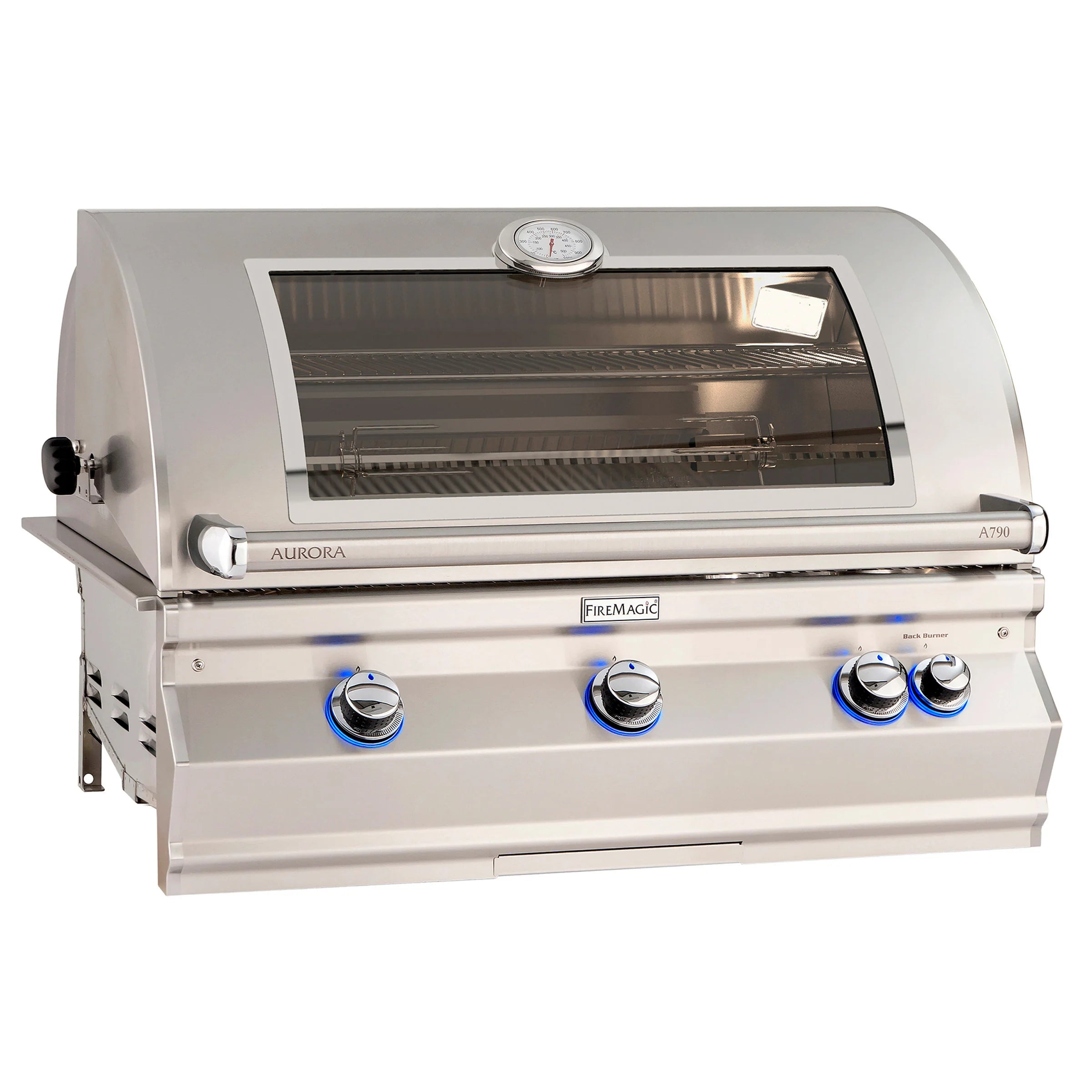 Fire Magic Aurora A790i 36-Inch Built-In Gas Grill Without Rotisserie - Stainless Steel Outdoor BBQ Grill with Viewing Window for Backyard, Patio, and Outdoor Kitchen Cooking