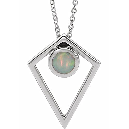 14K Gold, Sterling Silver or Platinum Gemstone Pyramid Necklace for Women - Elegant Fine Jewelry for Everyday Wear, Gifts & Special Occasions