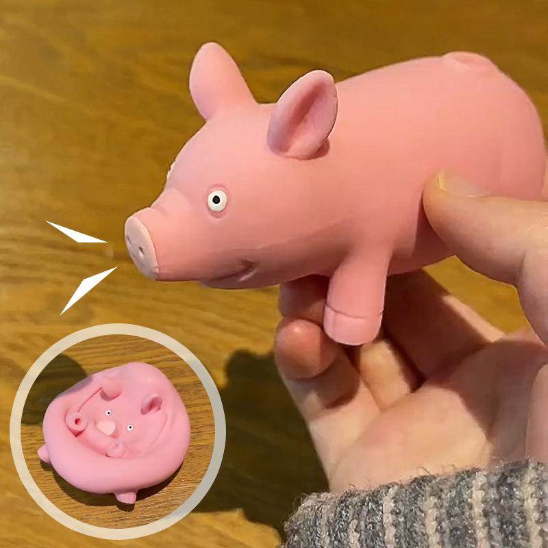 Anti Stress Piggy Squishy Toy - Cute Stress Relief Pig Squishies for Kids & Adults - Perfect for Anxiety Relief, Office Desk Decor, and Sensory Play