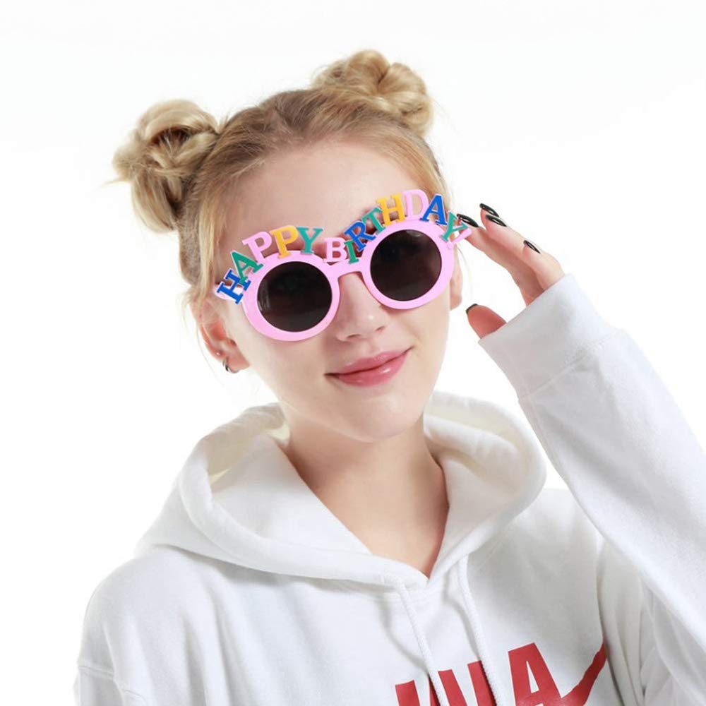 Funny Birthday Glasses for Adults & Kids - 6 Pairs Novelty Sunglasses Photo Props - Perfect for Birthday Parties, Celebrations & Social Media Photos