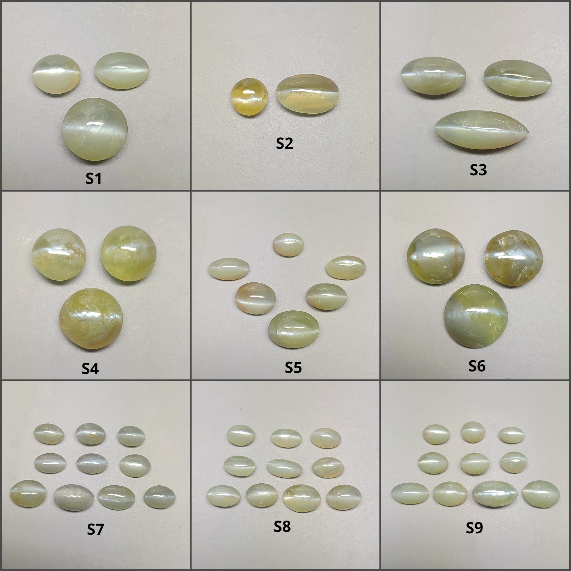 Natural Untreated Chrysoberyl Cat's Eye Gemstone Cabochon - Round & Oval Shapes (2pcs, 3pcs, 6pcs, 10pcs) | Healing Crystal for Jewelry Making, Meditation & Energy Work
