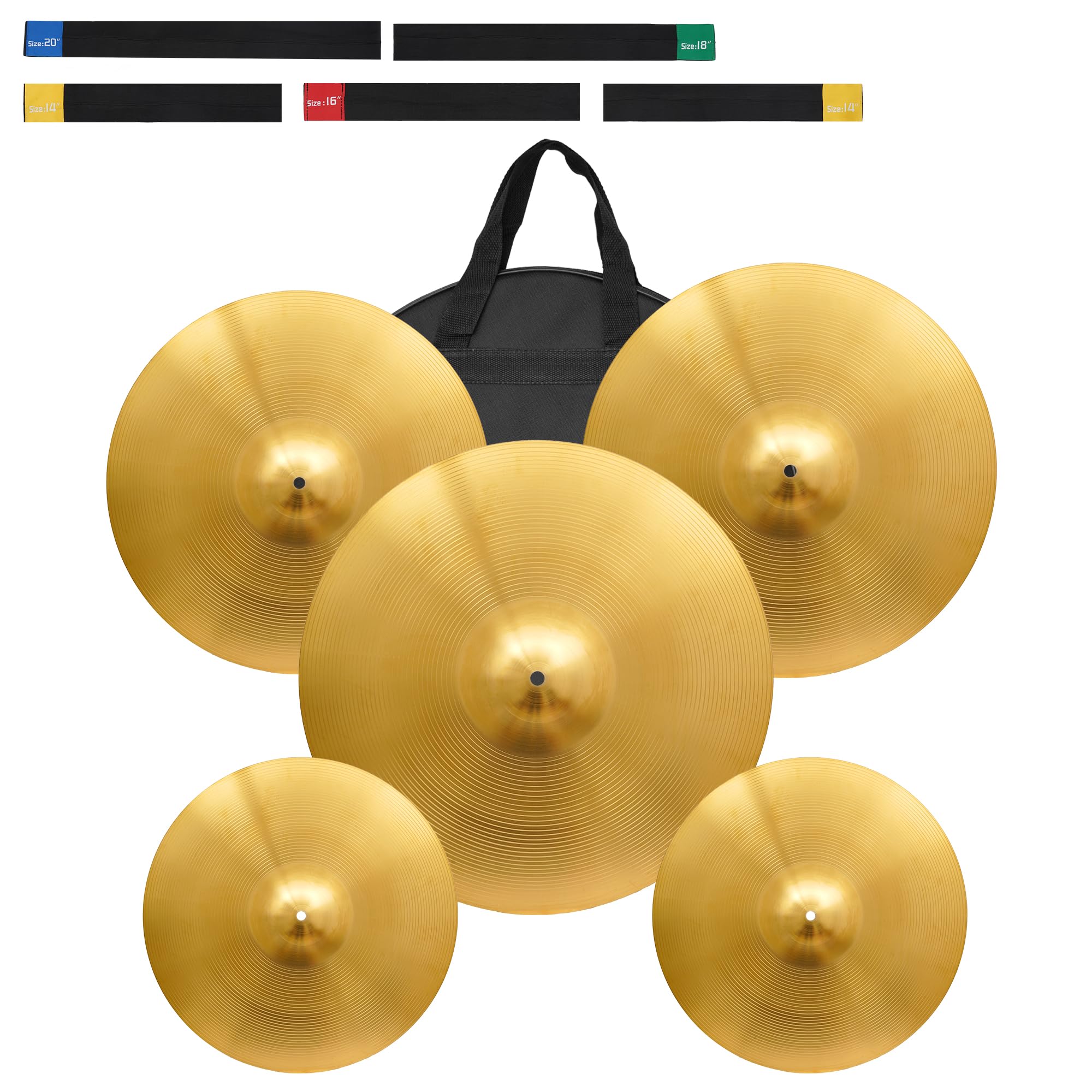 Premium 5-Piece Drum Cymbal Set - 14