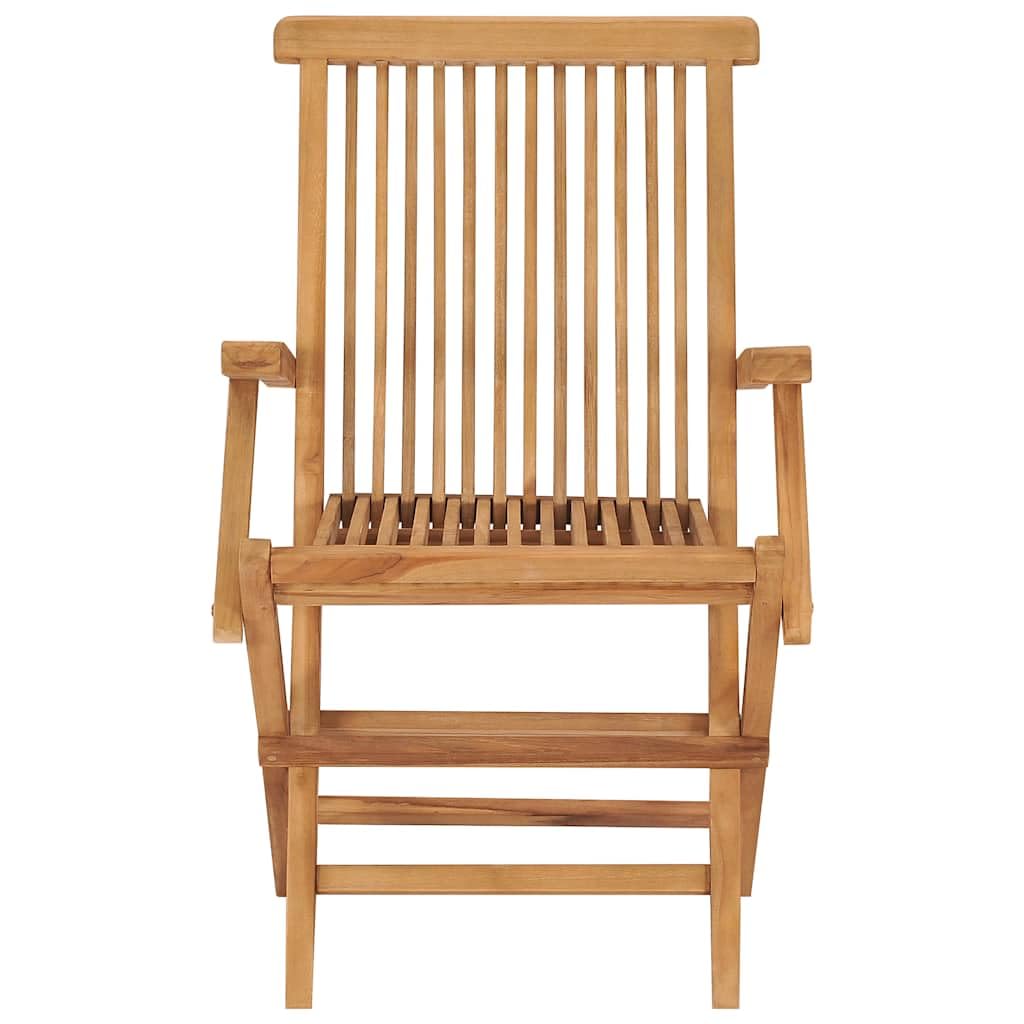 2-Pack vidaXL Folding Teak Wood Patio Chairs with Armrests - Outdoor Garden Dining, Camping & Beach Seating - Stable Foldable Design for Easy Storage - Perfect for Backyard, Deck & Poolside Relaxation
