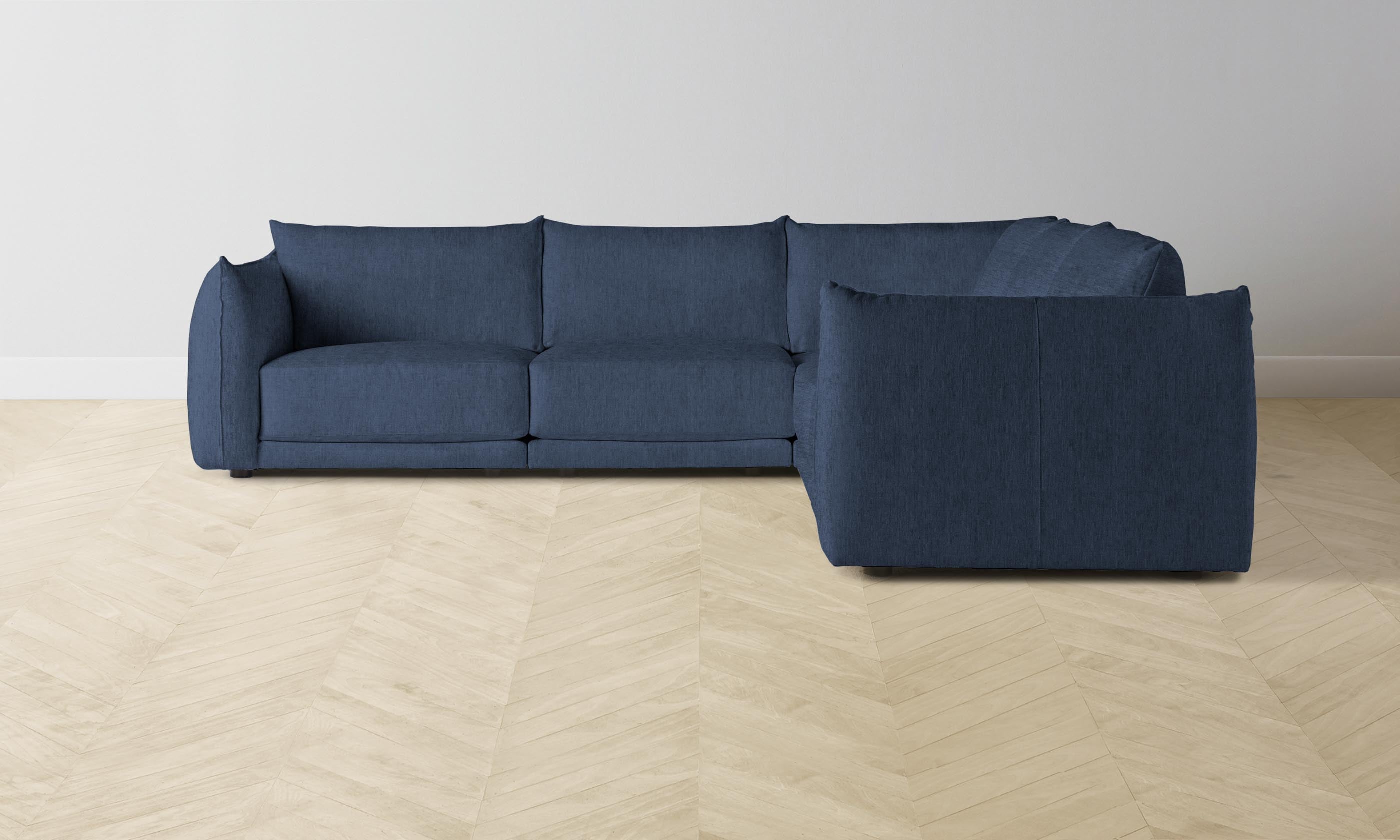 The Jones Modular Sectional Sofa - Performance Tweed Denim Fabric - Perfect for Living Room, Family Room & Home Theater Seating
