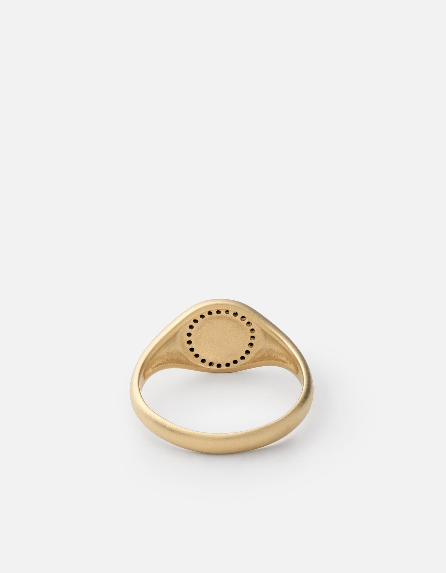 14k Matte Gold Halo Signet Ring with Genuine Emeralds - Elegant Jewelry for Women, Perfect for Weddings, Parties & Special Occasions