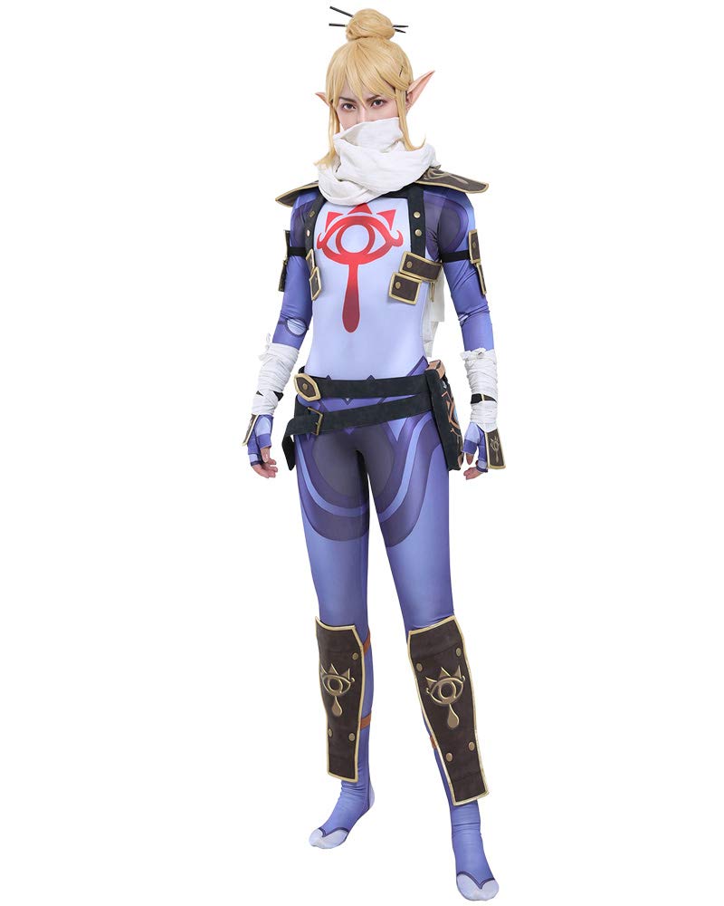 Miccostumes Women's Breath of the Wild Link Sheikah Cosplay Costume - Stealth Armor Set for Legend of Zelda Cosplay, Halloween & Comic Con